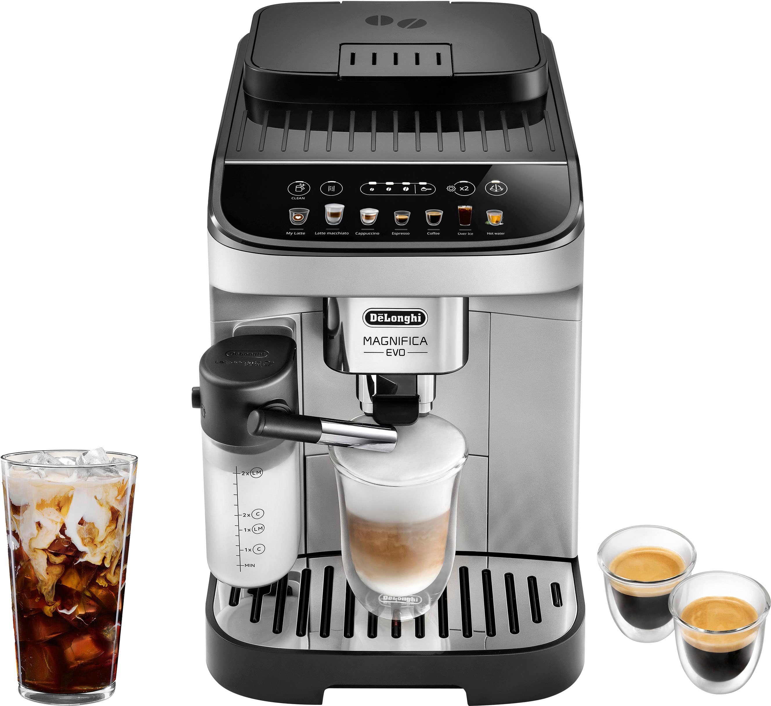 De'Longhi - Magnifica Evo Espresso Machine with Automatic Milk Frother for Hot and Iced Lattes, Coffee and More - Silver pro…
