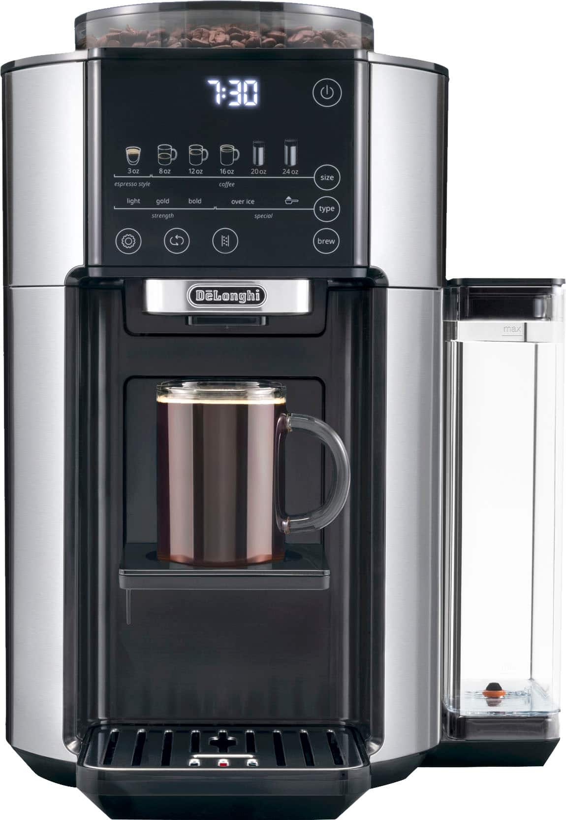 De'Longhi - TrueBrew Automatic Single Serve, 8 oz to 24 oz Coffee Maker with Bean Extract Technology - Stainless Steel produ…