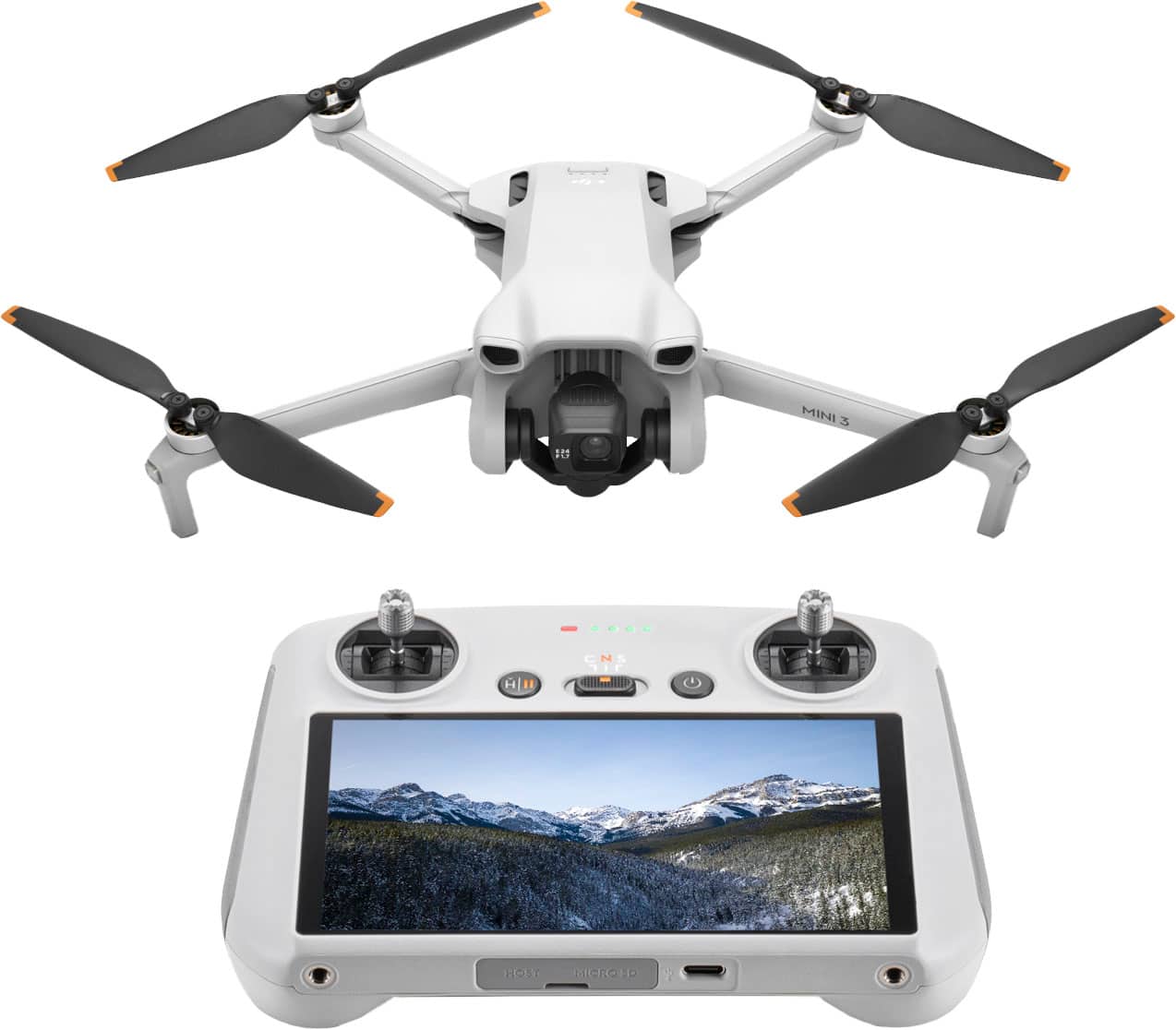 DJI - Geek Squad Certified Refurbished Mini 3 Drone with Remote Controller with a Screen - Gray product image