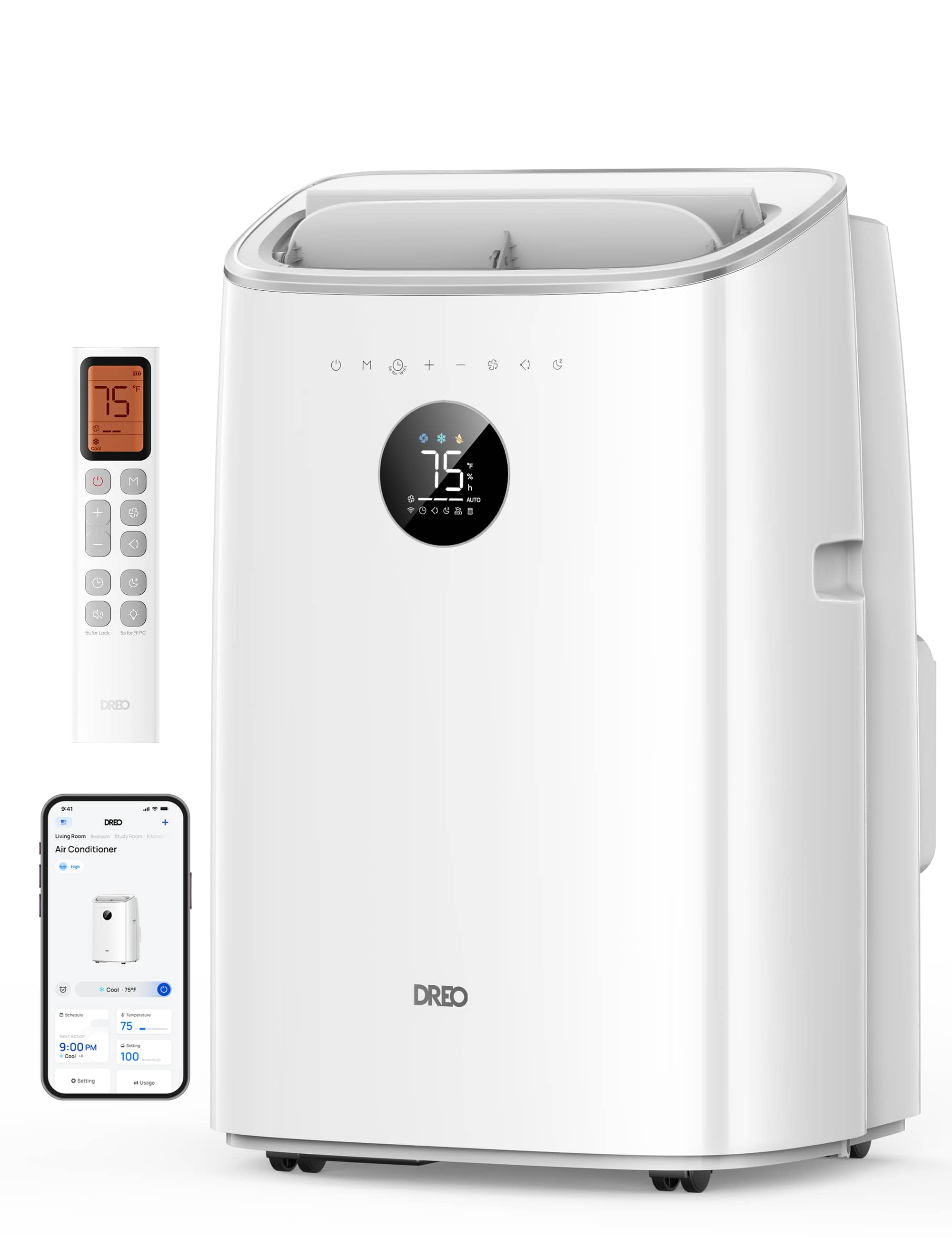 Dreo - 10,000 BTU 3-in-1 Smart Air Conditioner with Drainage-free Cooling - White product image