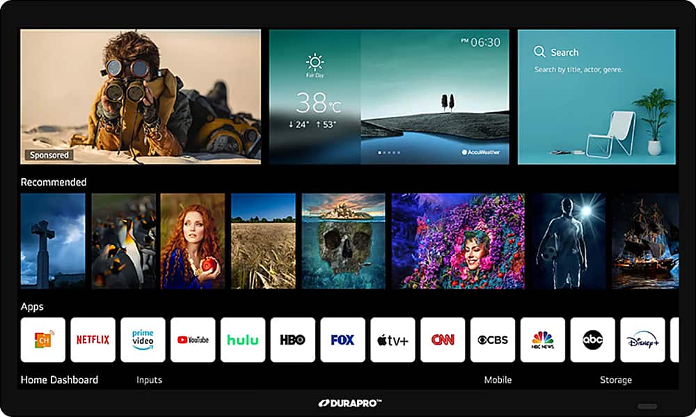 DuraPro - 65" Class Partial Sun Smart Series LED 4K UHD webOS Impact-Resistant Waterproof Smart Outdoor TV with Mount (2025)…