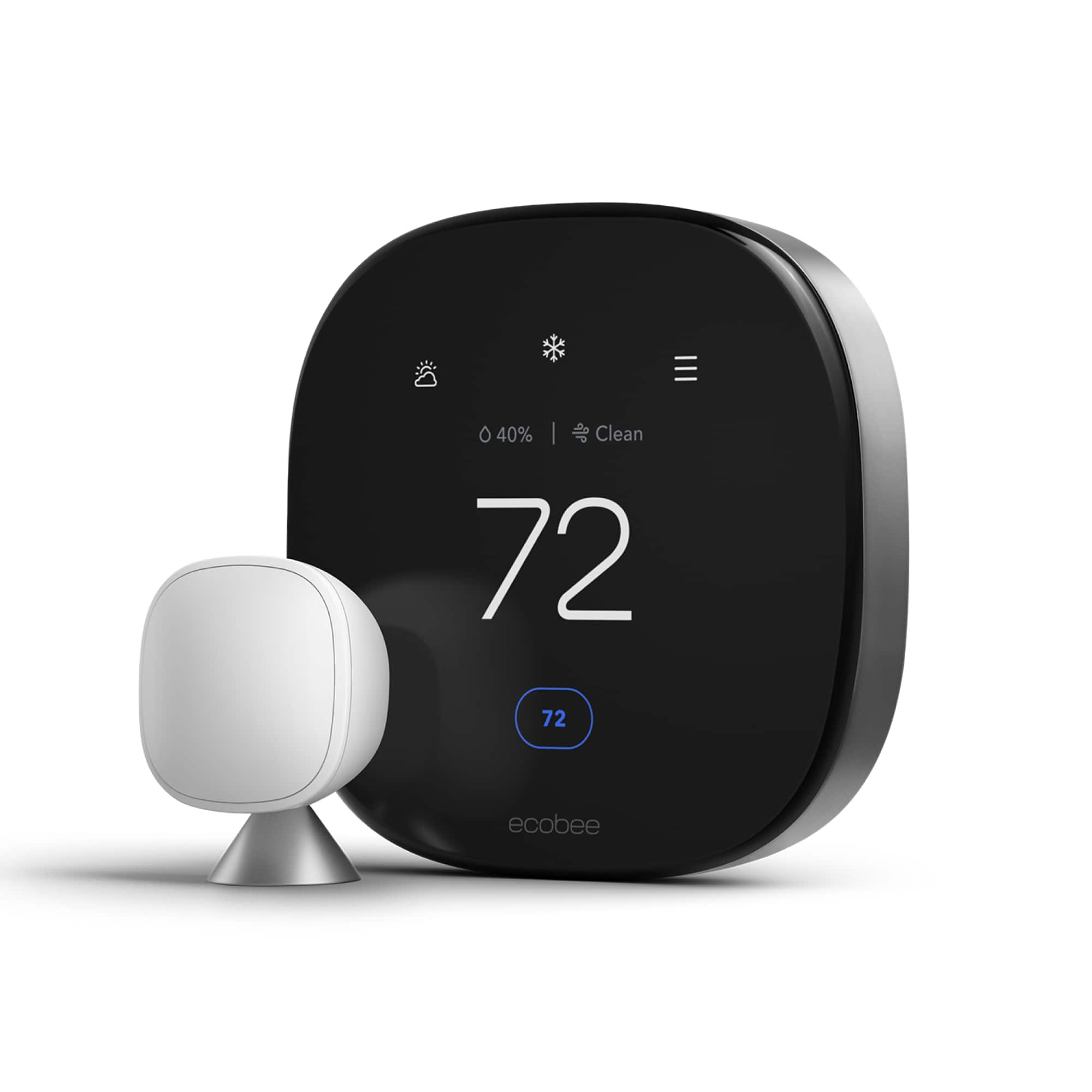 ecobee - Premium Smart Programmable Touch-Screen Thermostat with Siri, Alexa, Apple HomeKit and Google Assistant - Black pro…