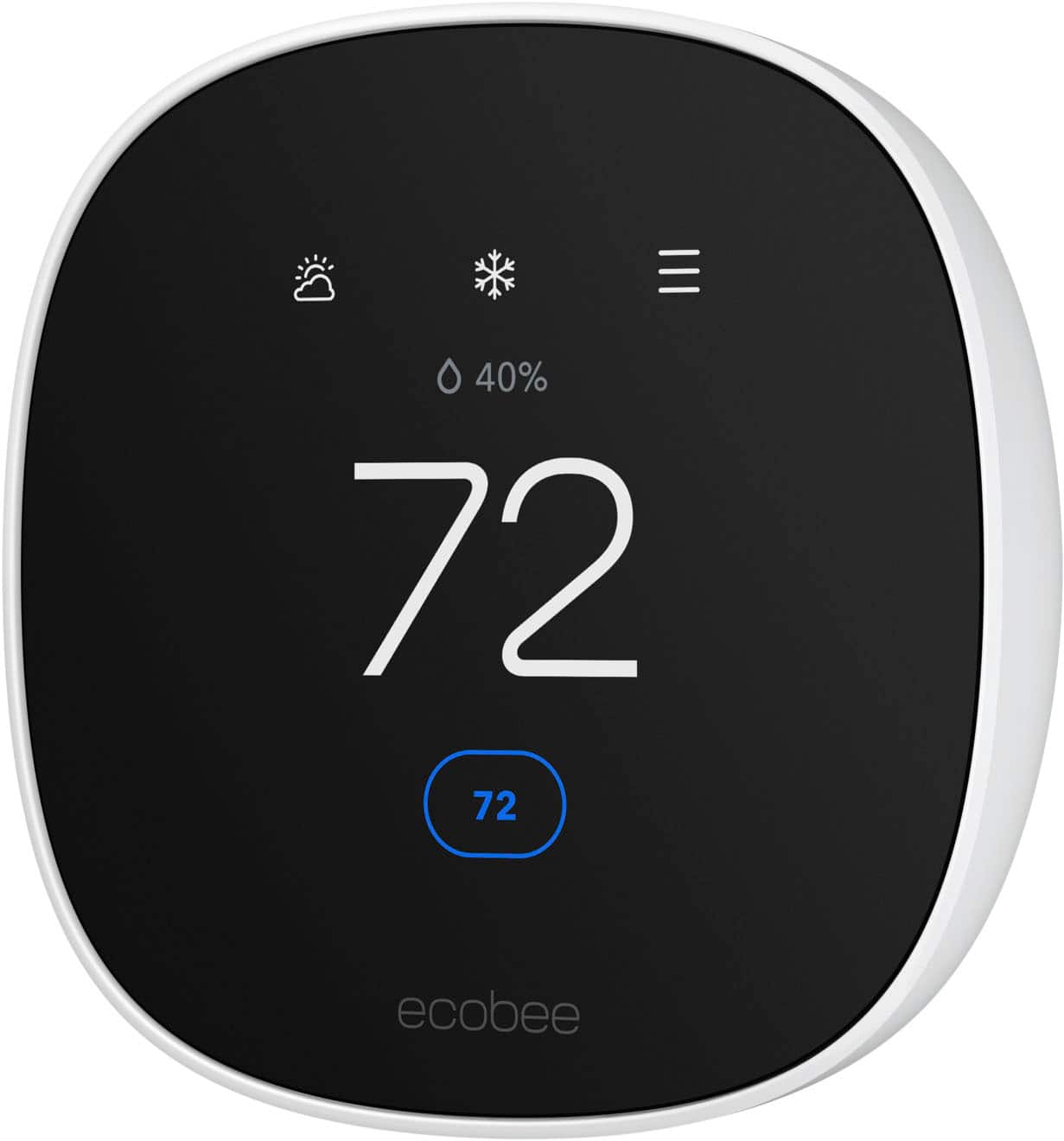 ecobee - Smart Thermostat Essential - Programmable Wi-Fi Thermostat - Works with Siri, Alexa, and Google Assistant - White p…