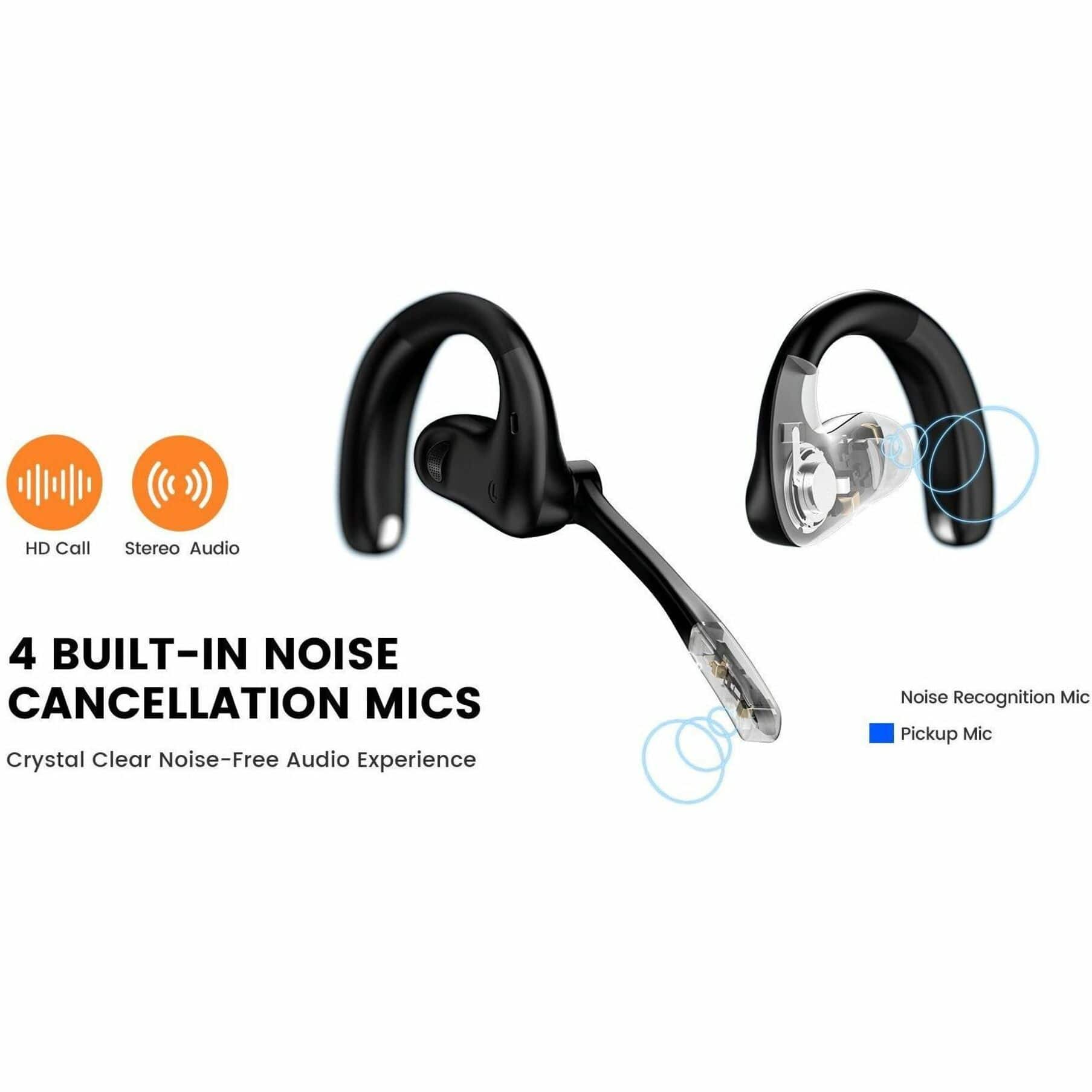 EKSA Telecom - S30 AI-Powered Open-Ear Air Conduction True Wireless Headset - Black product image