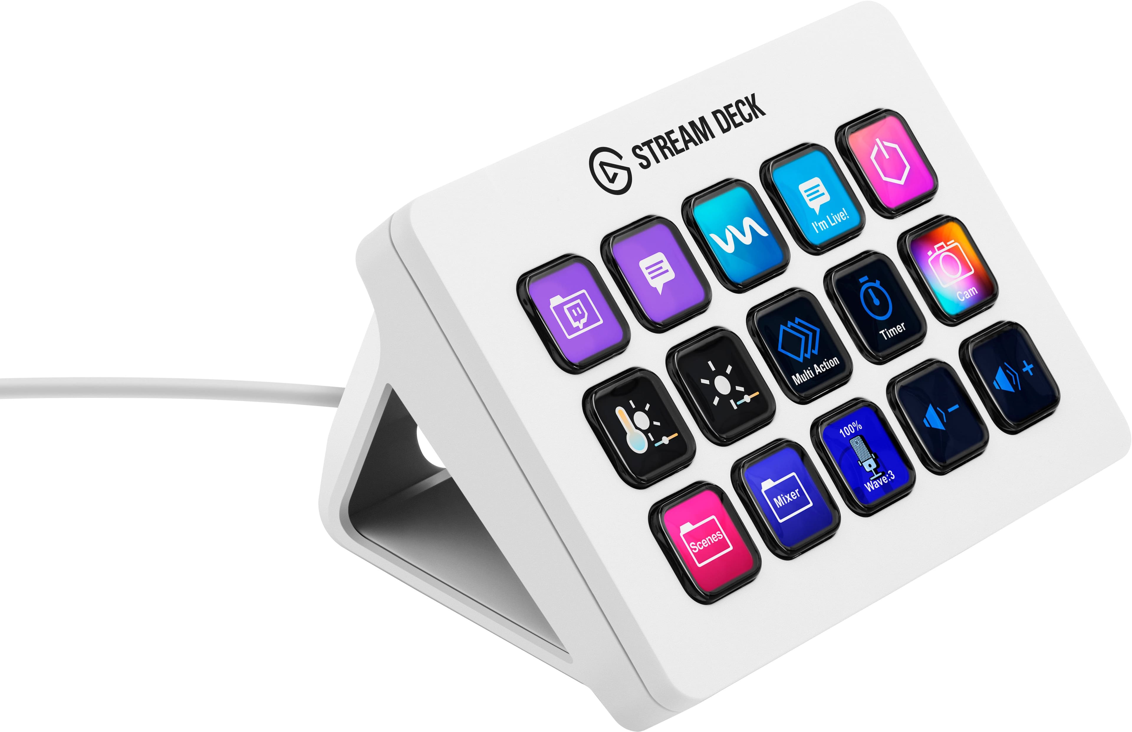 Elgato - Stream Deck MK.2 Full-size Wired USB Keypad with 15 Customizable LCD keys and Interchangeable Faceplate - Black pro…