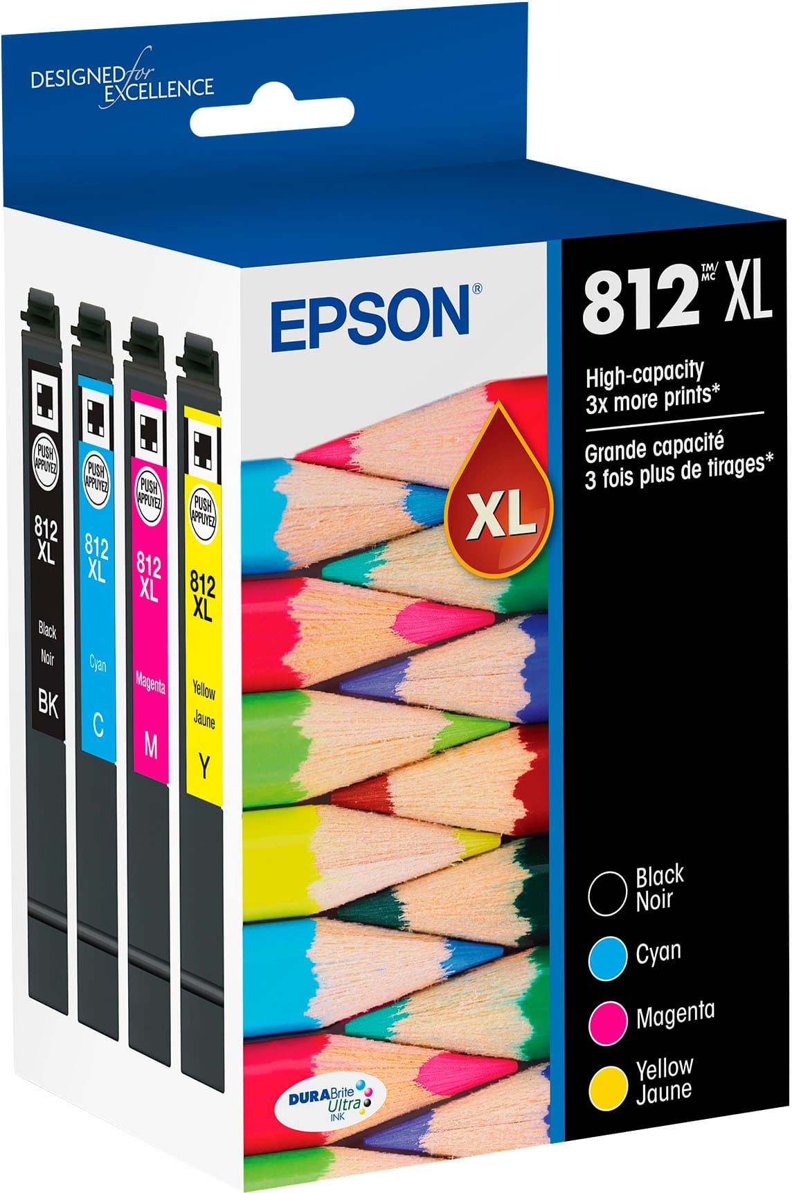 Epson - 812 DURABrite Ultra Ink High Capacity Black & Color Cartridge Combo Pack (T812XL-XCS) product image
