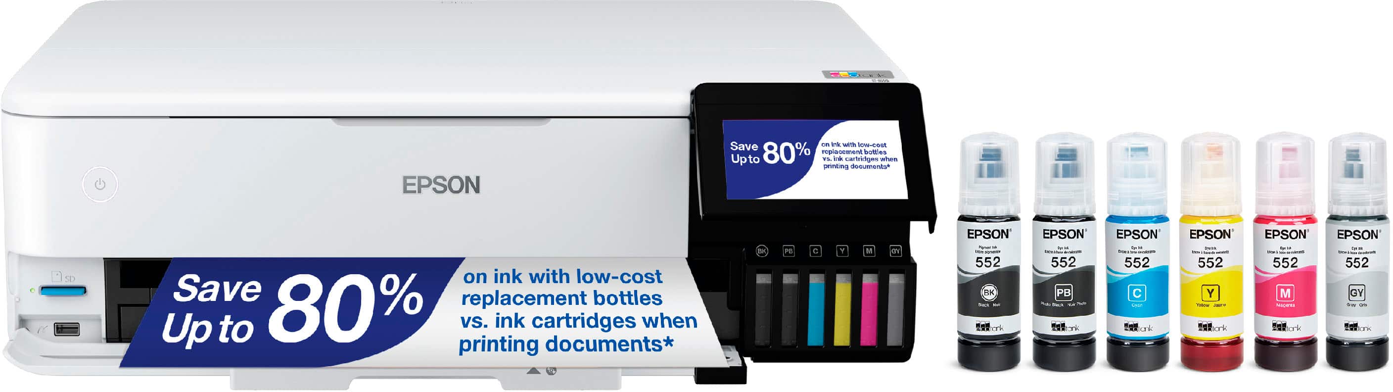 Epson - EcoTank Photo ET-8550 All-in-One Wide-format Supertank Printer - White product image