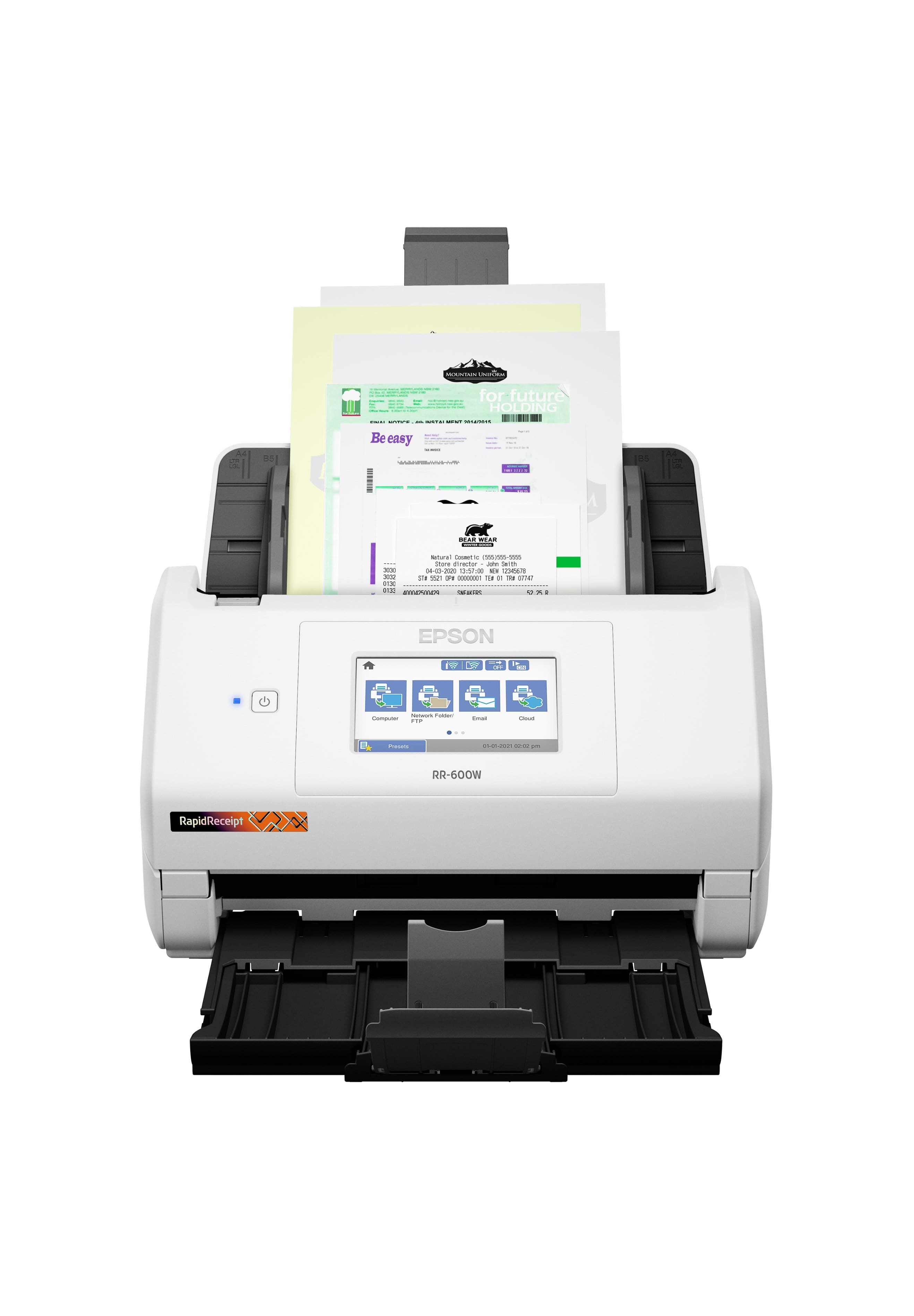 Epson - RapidReceipt RR-600W Wireless Receipt and Desktop Document Scanner - White product image