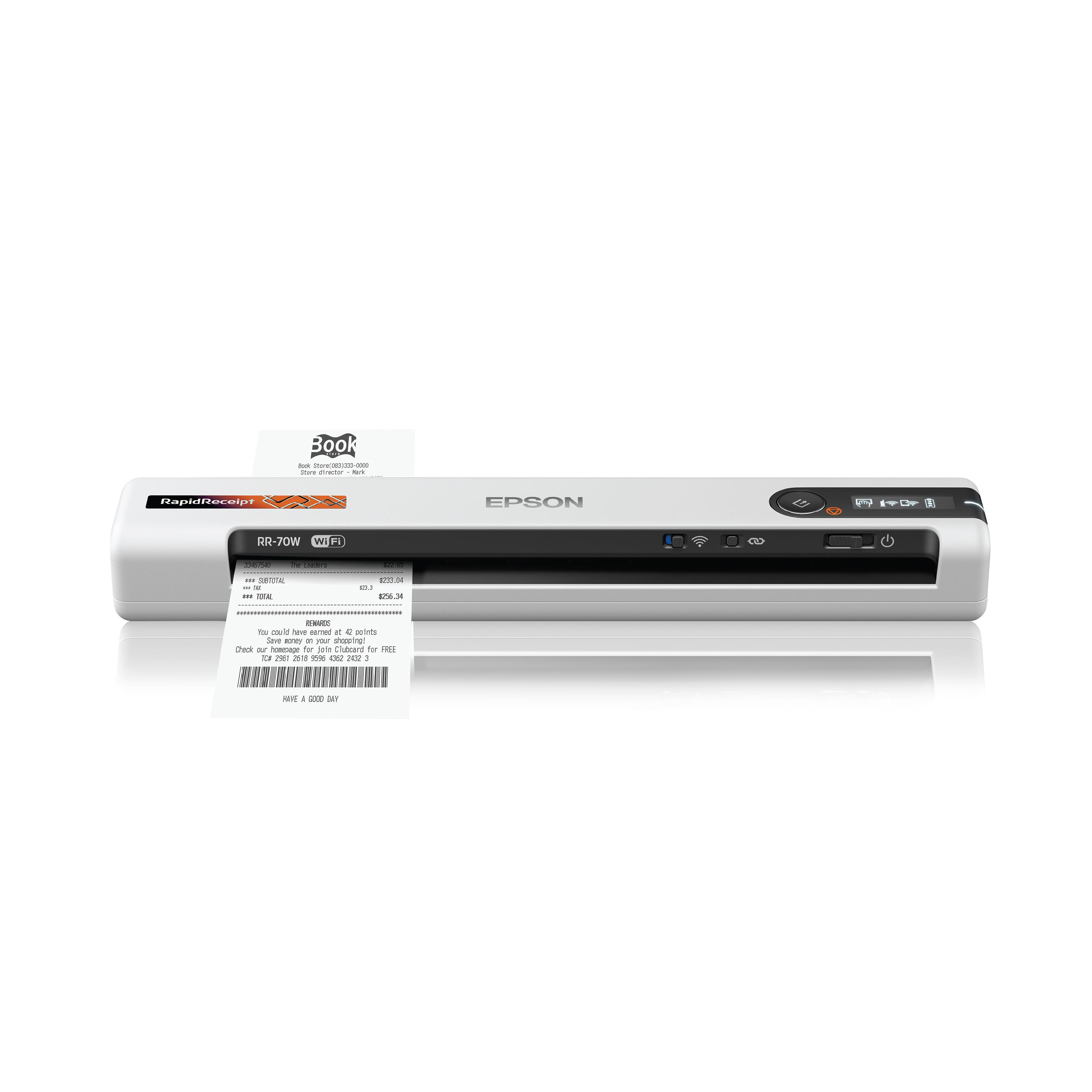 Epson - RapidReceipt RR-70W Wireless Mobile Receipt and Color Document Scanner - White product image