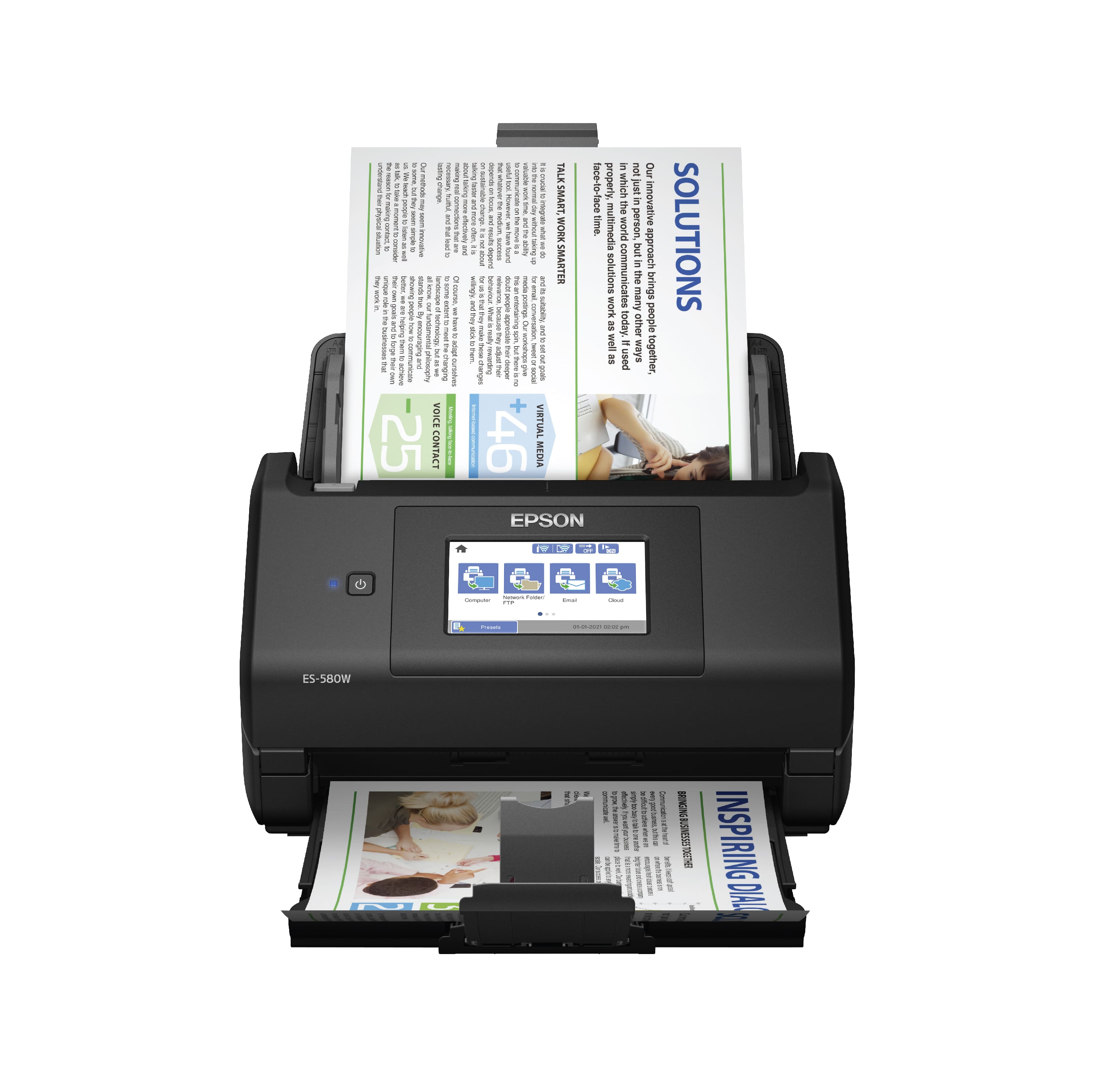 Epson - WorkForce ES-580W Wireless Duplex Touchscreen Desktop Document Scanner - Black product image