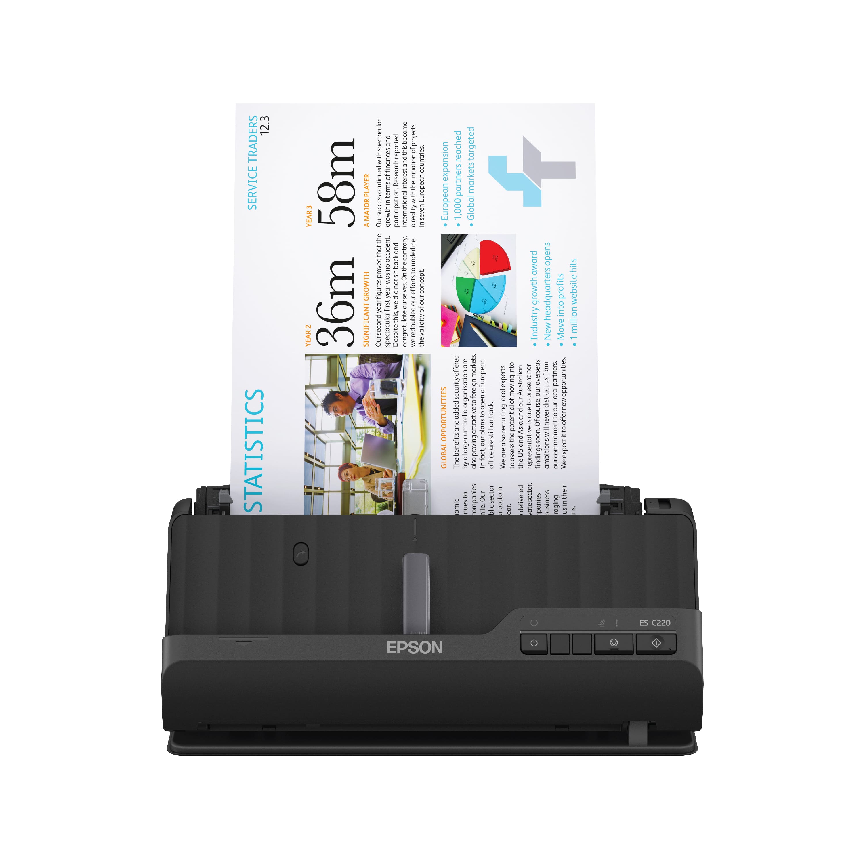 Epson - WorkForce ES-C220 Compact Desktop Document Scanner - Black product image