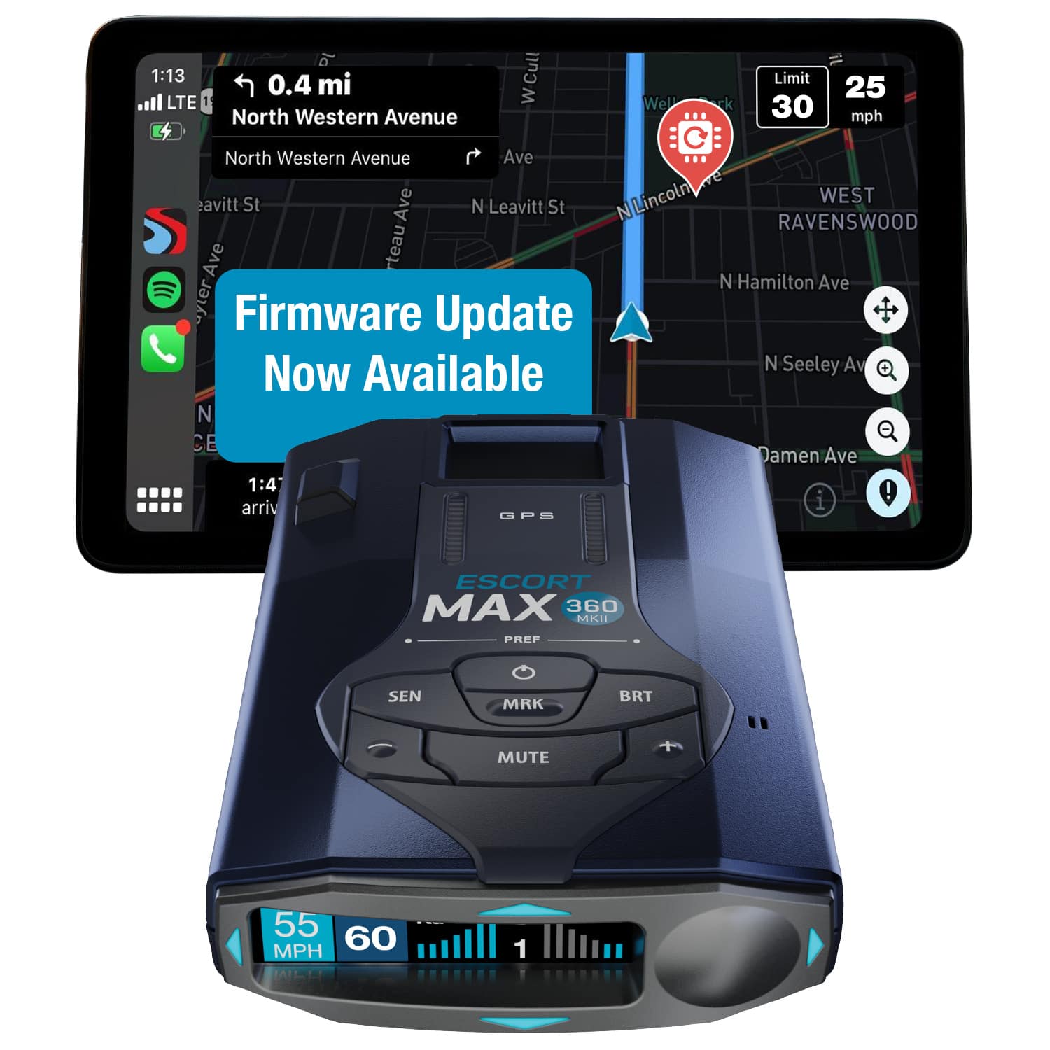 Escort - MAX 360 MKII Radar and Laser Detector, works with Apple CarPlay/Android Auto - Black product image
