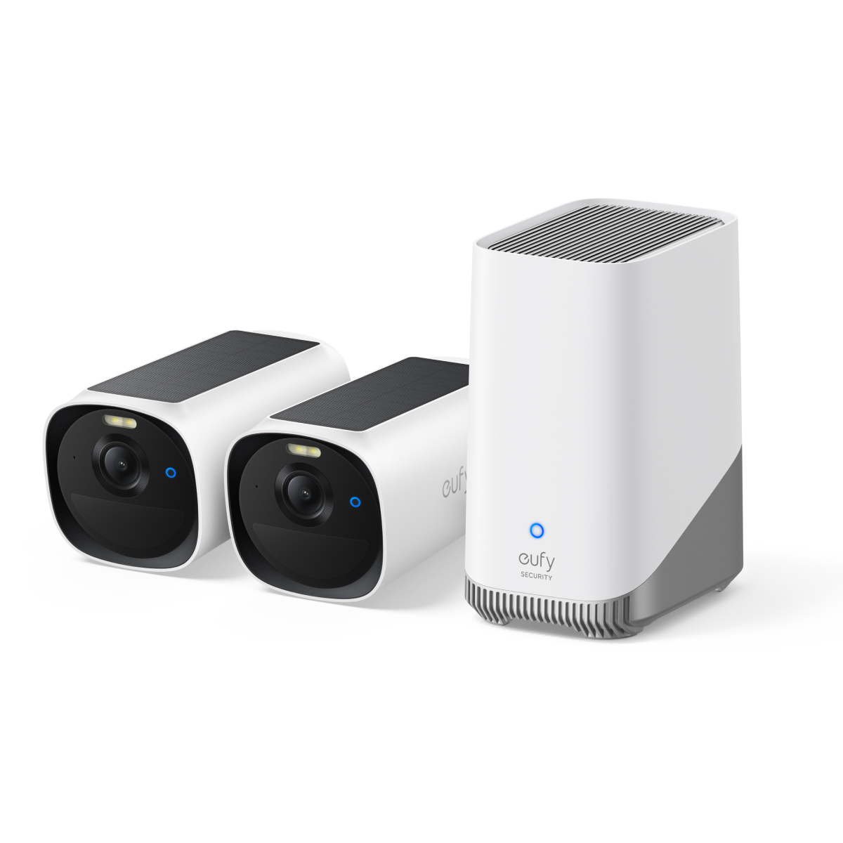 eufy - eufyCam E40 2-Cam Kit (HomeBase S380) Outdoor Wireless Solar Security Camera, Local Storage, No Monthly Fee - White p…
