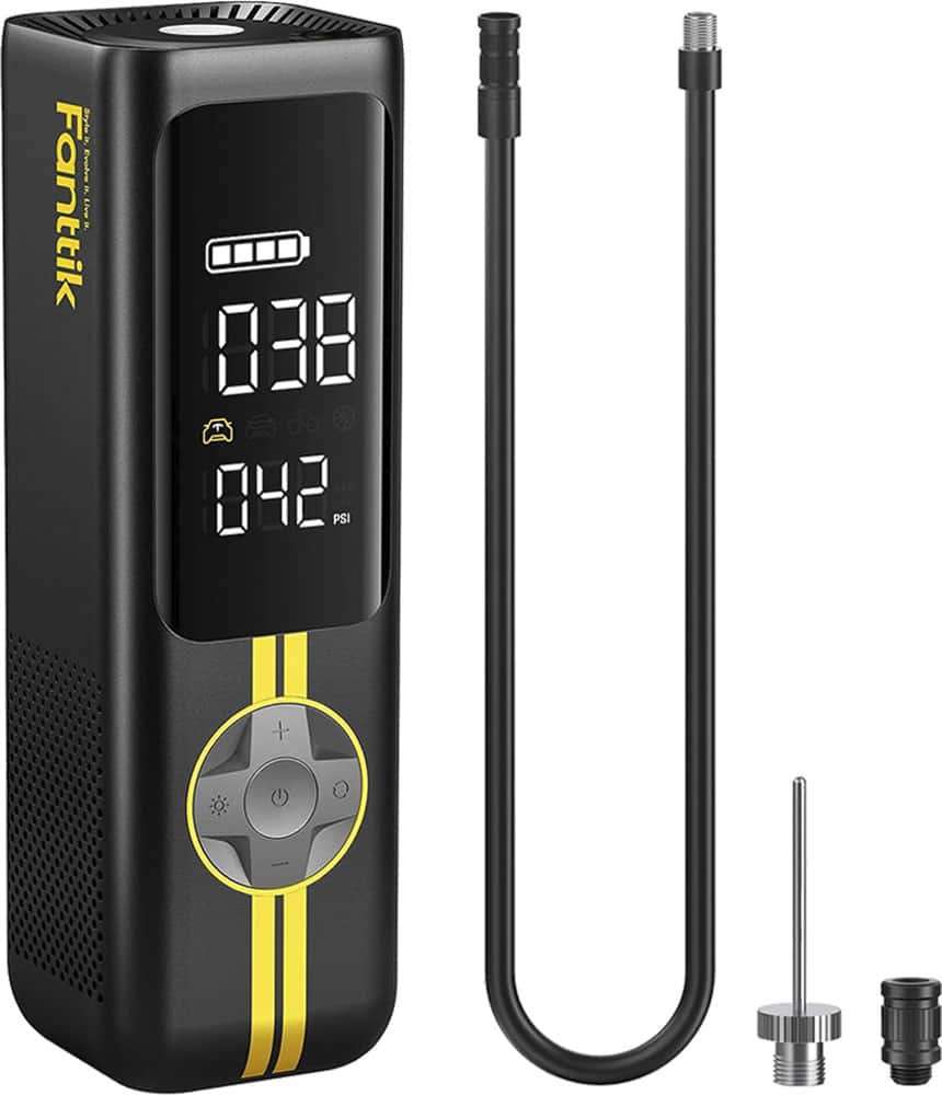 Fanttik - X8 APEX Portable Air Compressor & Tire Inflator with Power Bank for MPV, Car, E-Bike, Motorcycle - Black product i…