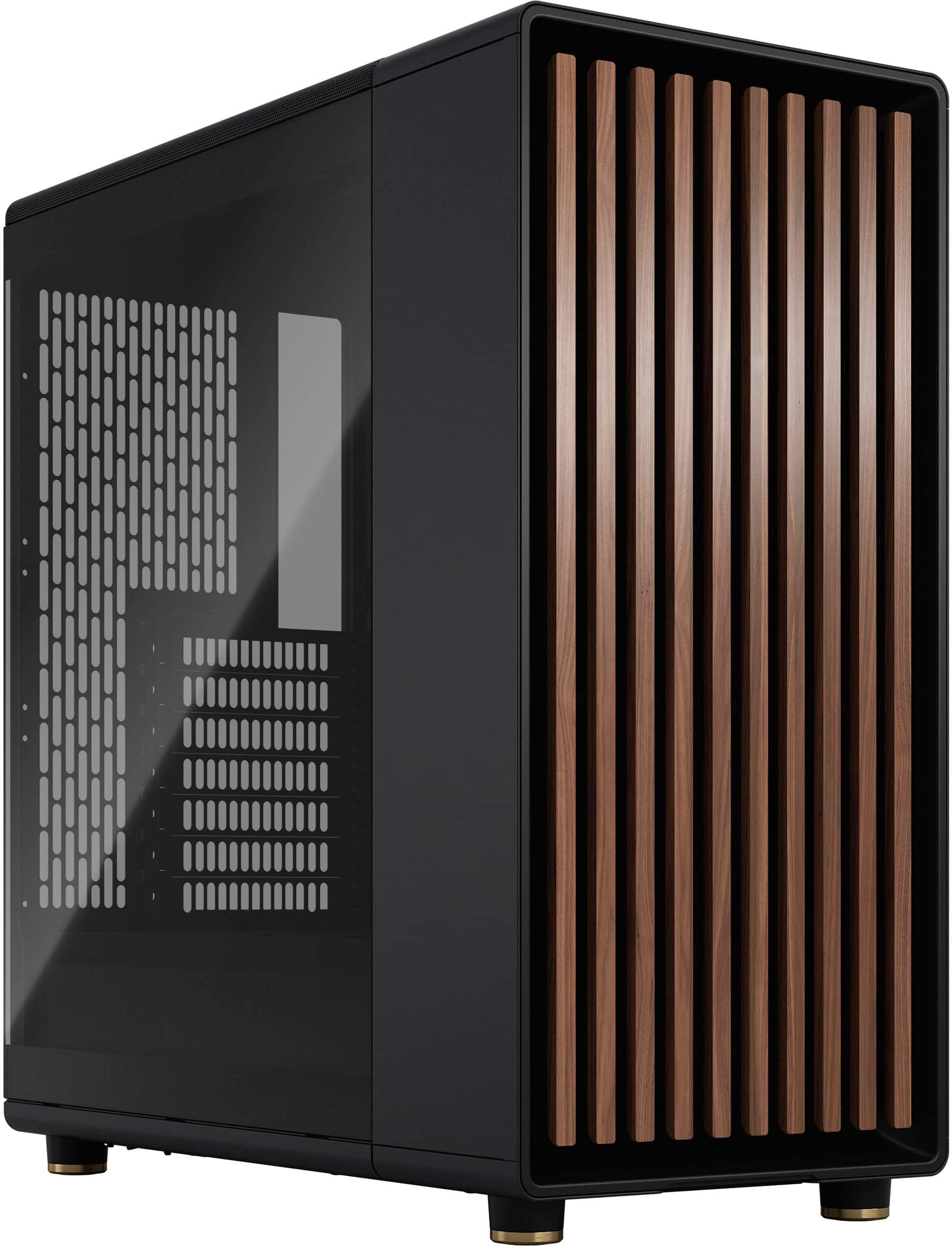 Fractal Design - North Charcoal Black Chassis with Walnut Front and Dark Tinted TG Side Panel Mid-Tower PC Case - Black prod…