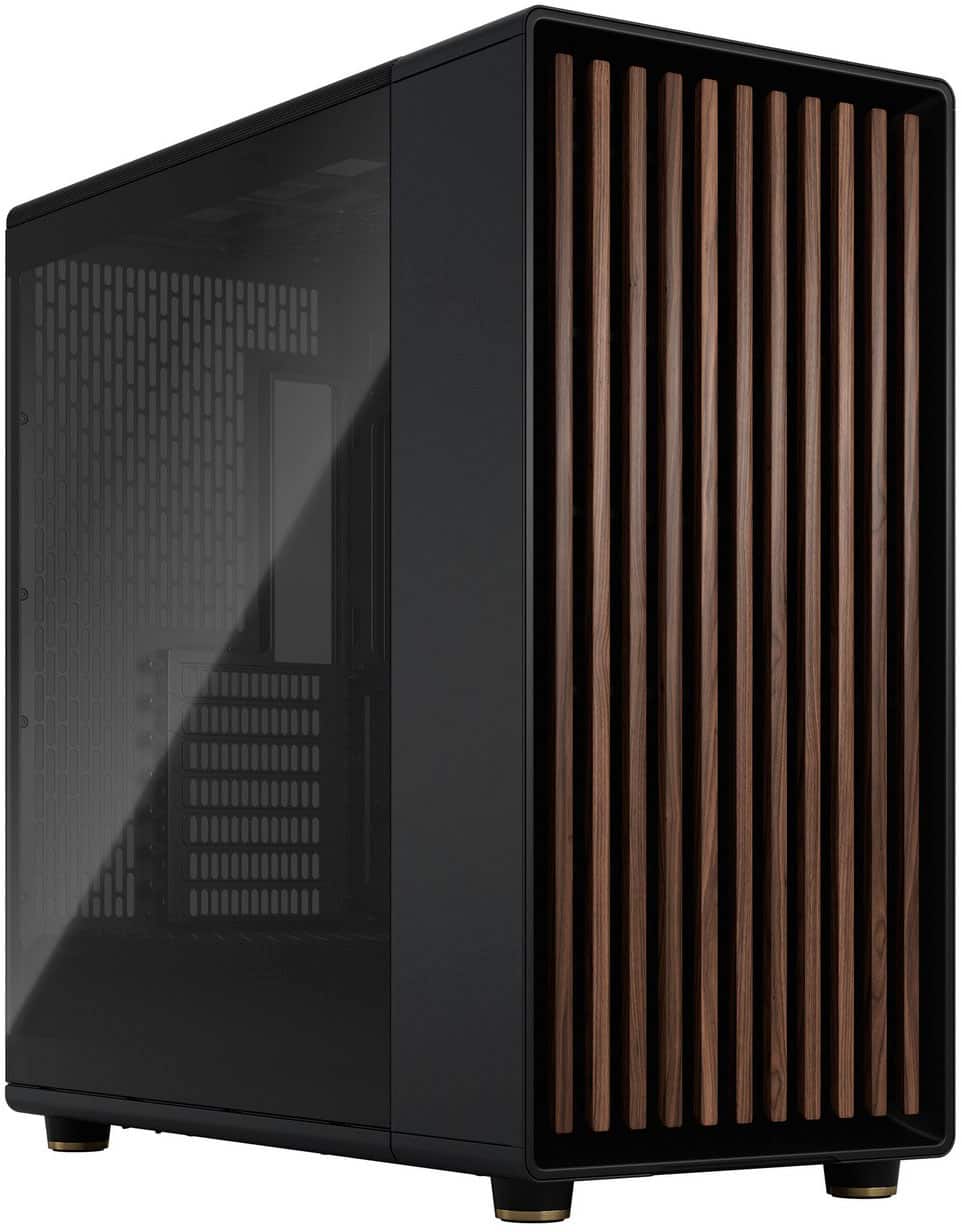 Fractal Design - North XL Charcoal Black Chassis with Walnut Front and Dark Tinted G Side Panel Mid-Tower PC Case - Black pr…