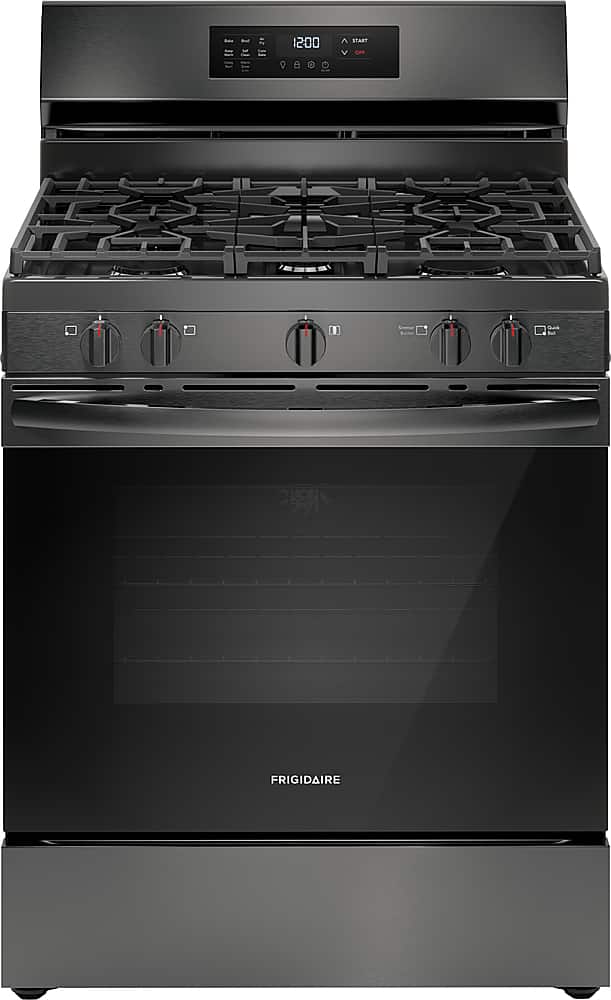 Frigidaire - 5.1 Cu. Ft. Freestanding Gas Range with Air Fry - Black Stainless Steel product image