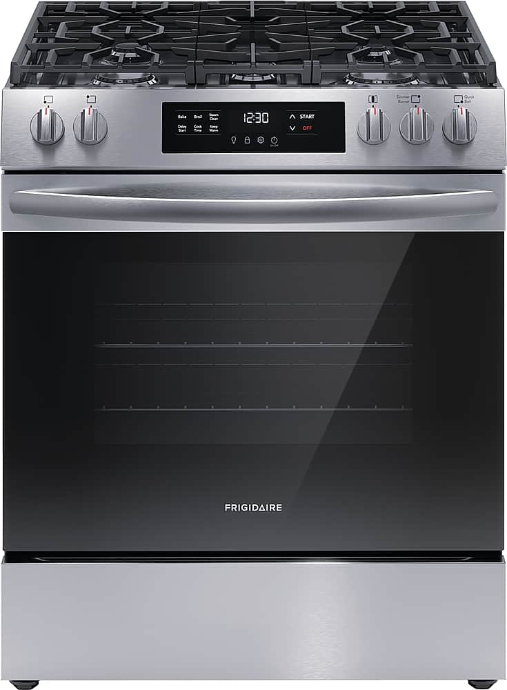 Frigidaire - 5.1 Cu. Ft. Freestanding Gas Range with Quick Boil Burner - Stainless Steel product image