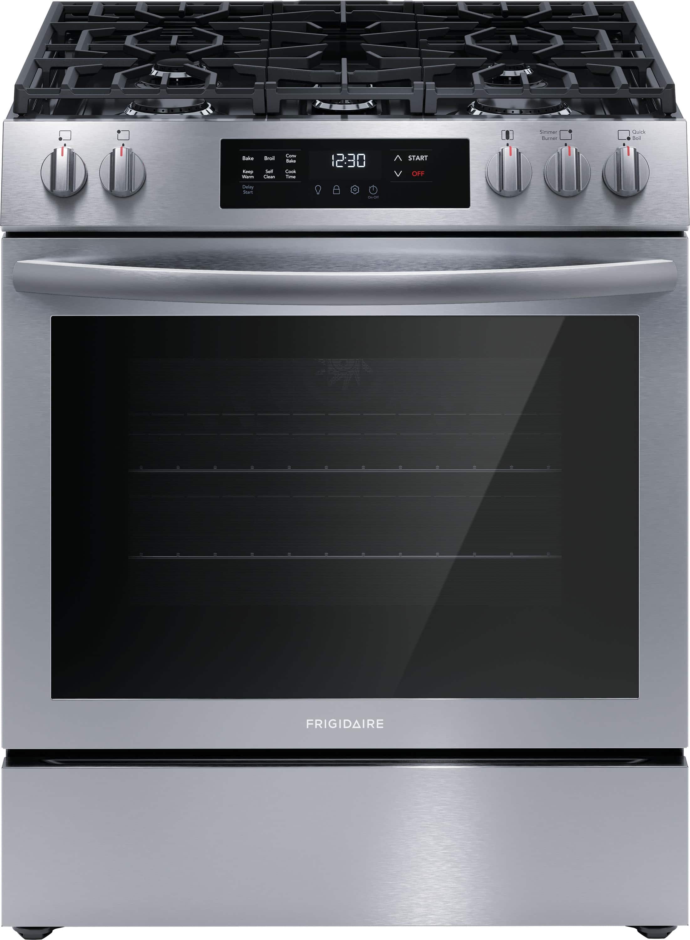 Frigidaire - 5.1 Cu. Ft. Slide-In Gas Range with Self-cleaning and Convection Bake - Stainless Steel product image