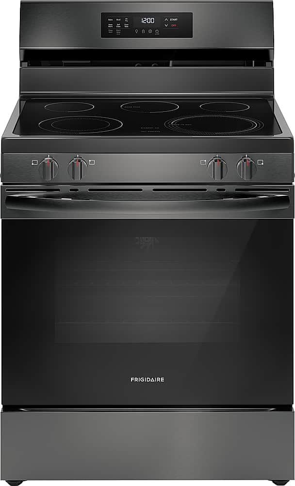 Frigidaire - 5.3 Cu. Ft. Freestanding Electric Range with Air Fry - Black Stainless Steel product image