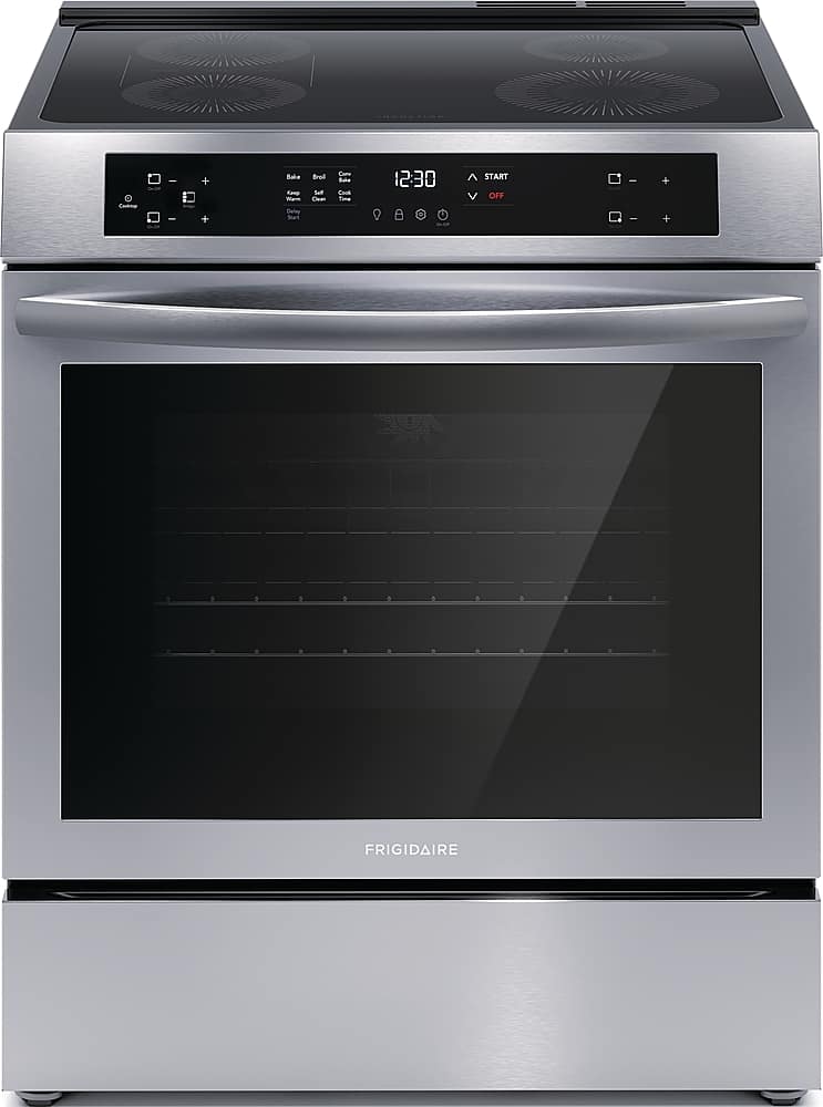 Frigidaire - 5.3 Cu. Ft. Front Control Electric Induction Range with Convection Bake - Stainless Steel product image