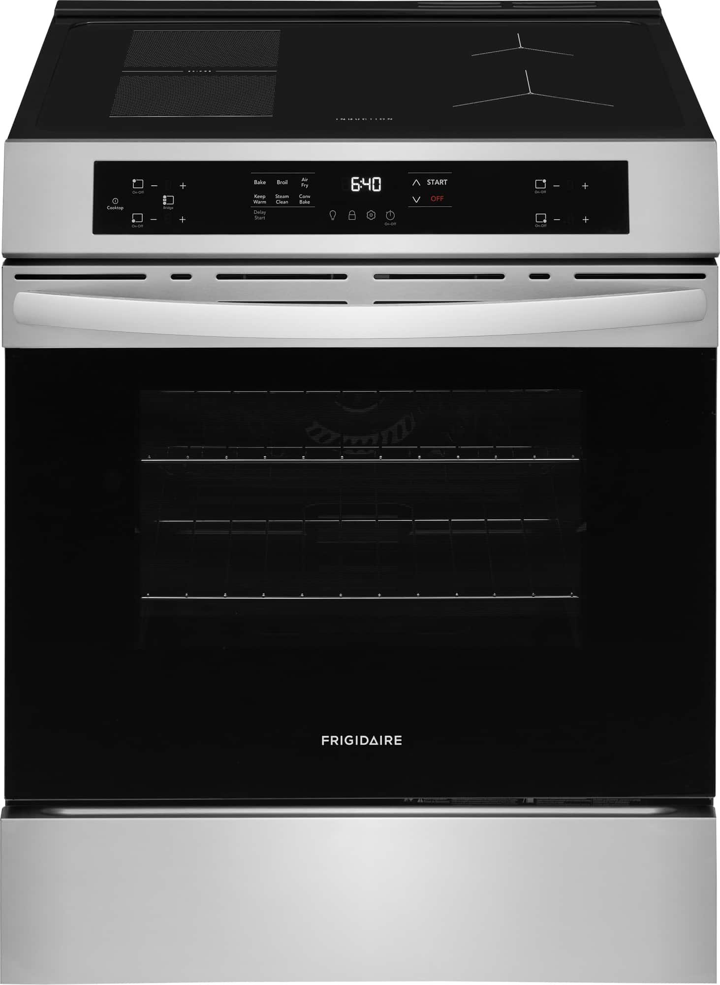 Frigidaire - 5.3 Cu. Ft. Slide-In Electric Induction Range with Air Fry Convection Bake and Steam Clean - Stainless Steel pr…