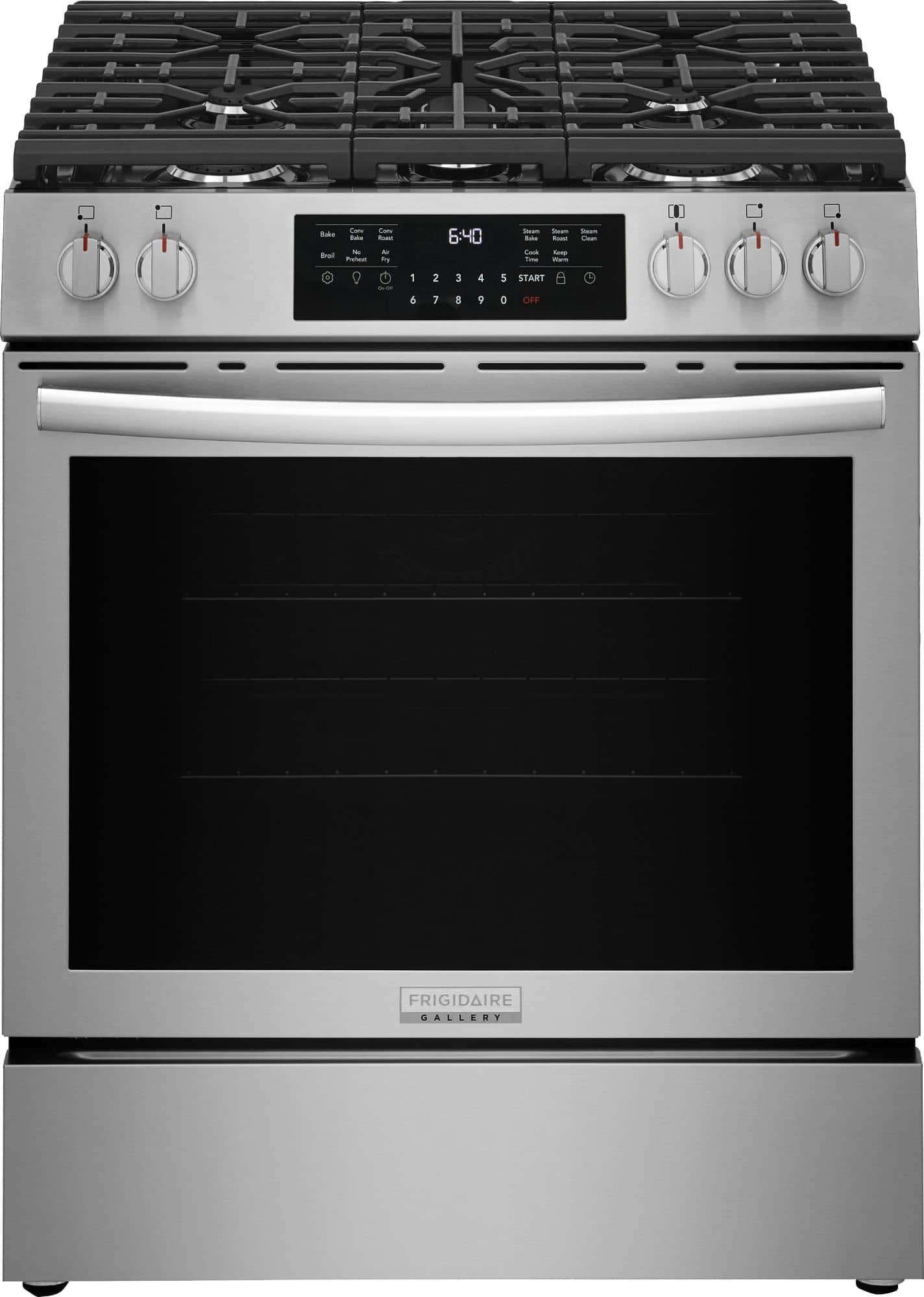 Frigidaire - Gallery 5.1 Cu. Ft. Slide-in Gas Total Convection Range with Air Fry and Steam Clean - Stainless Steel product…
