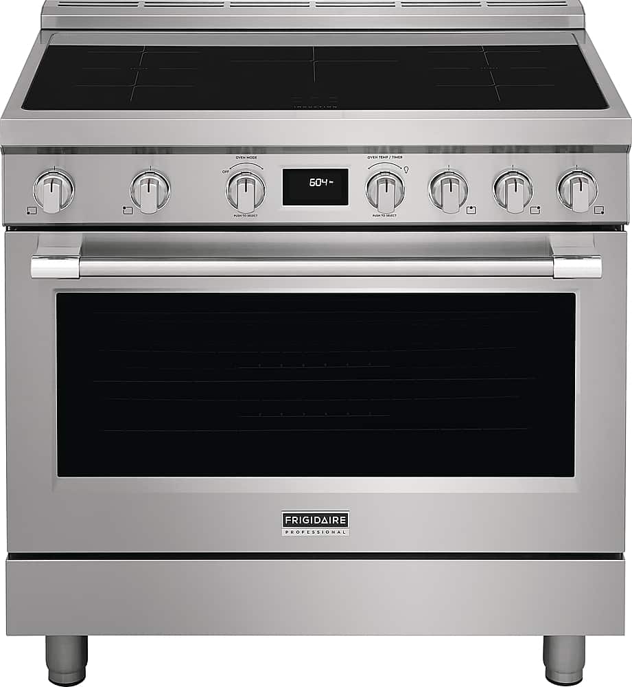 Frigidaire - Professional 4.4 Cu. Ft. Freestanding Electric Induction Convection Range with Steam-cleaning - Stainless Steel…