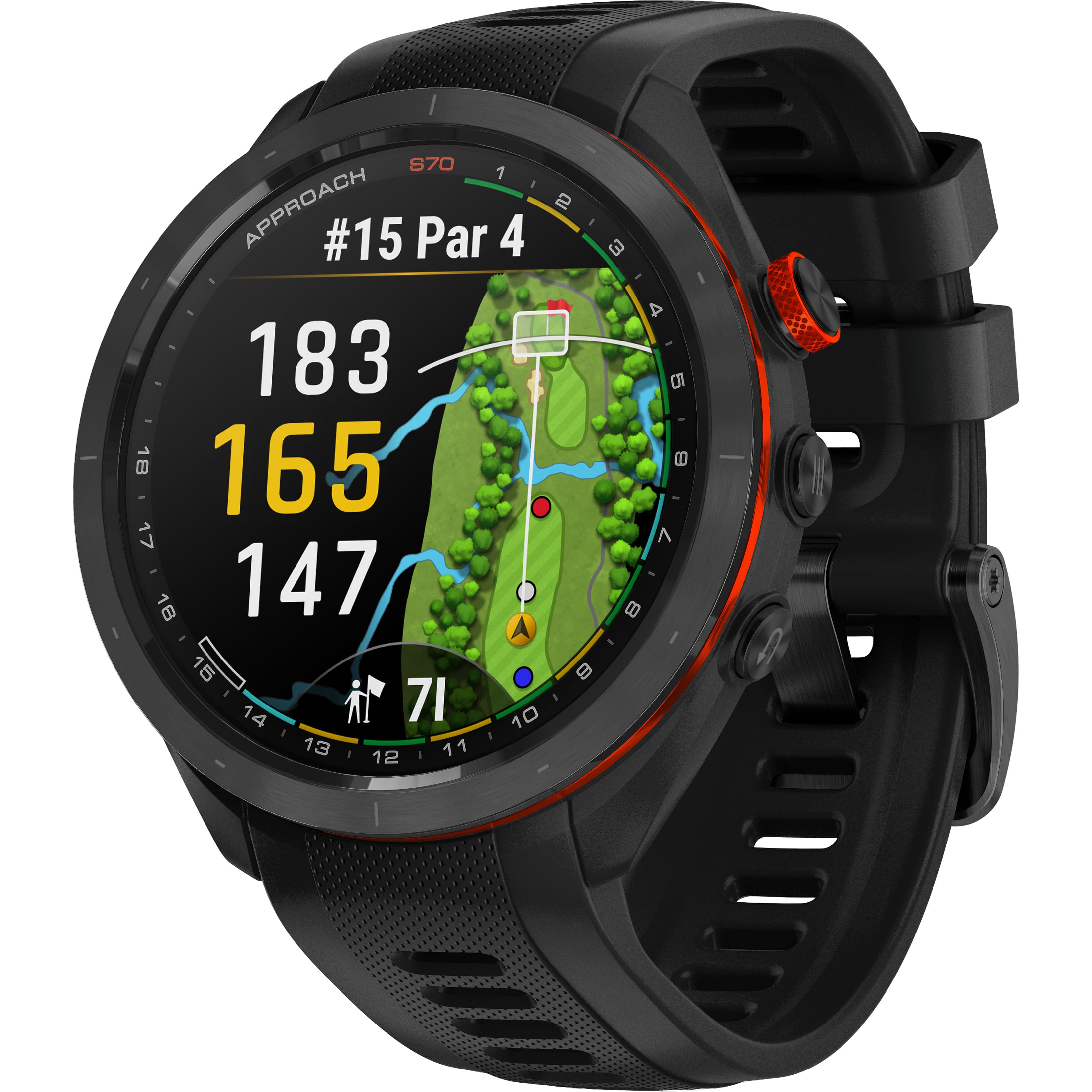 Garmin - Approach S70 GPS Smartwatch 47mm Ceramic - Black Ceramic Bezel with Black Silicone Band - (2023) product image
