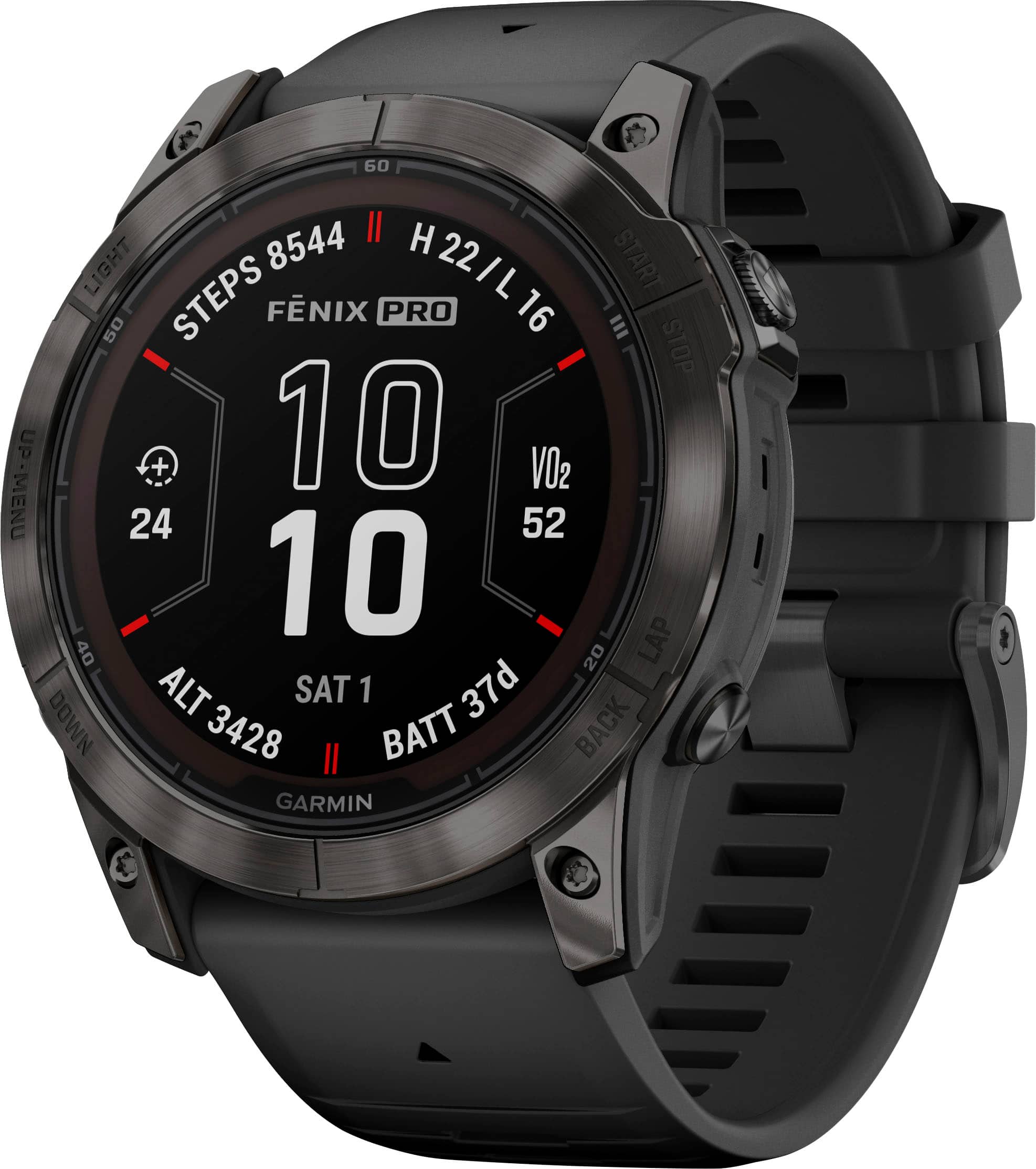 Garmin - fenix 7X Pro Sapphire Solar GPS Smartwatch 51 mm Fiber-reinforced polymer - Carbon Gray DLC Titanium - (2023) produ…