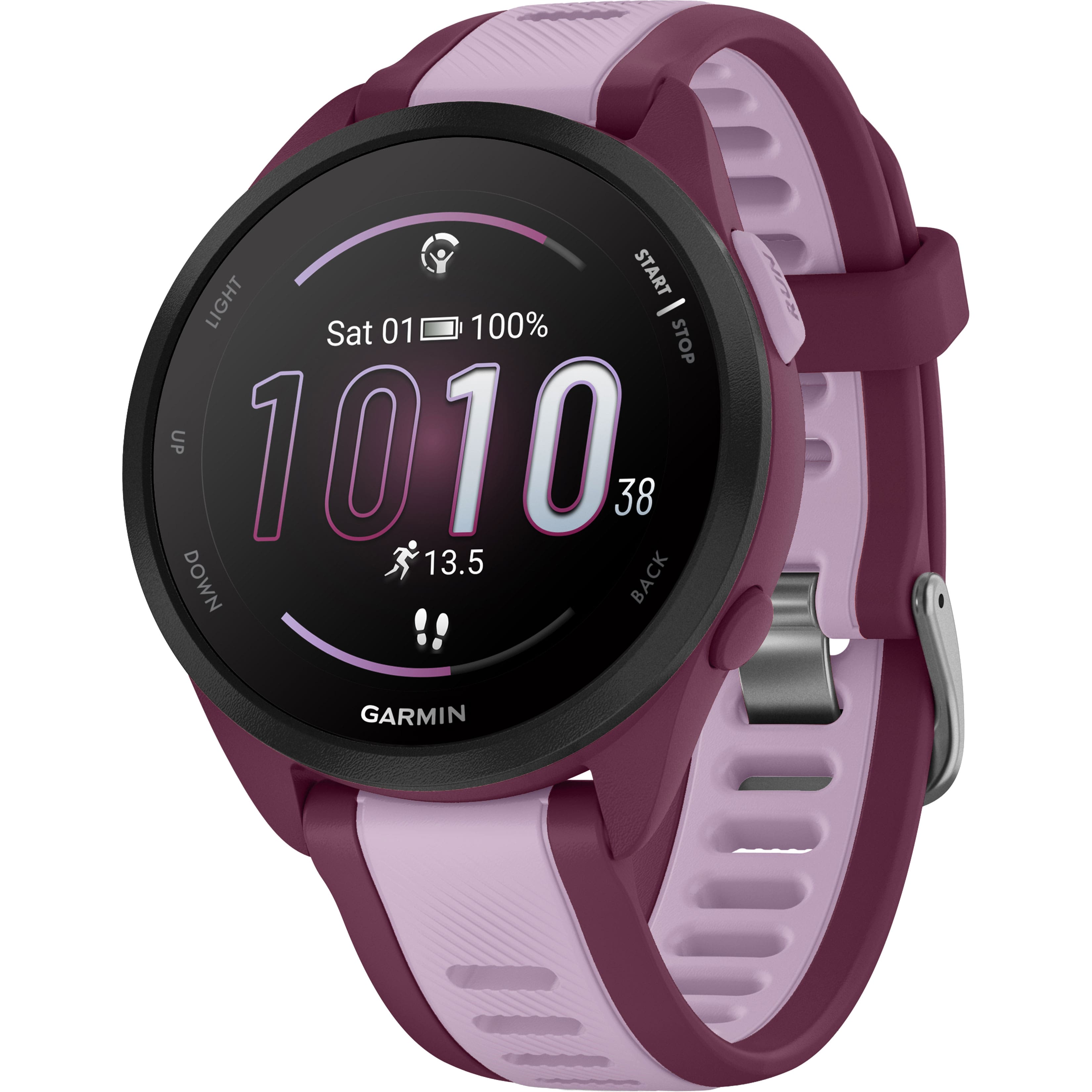 Garmin - Forerunner 165 Music GPS Smartwatch 43 mm Fiber-Reinforced Polymer - Berry/Lilac - (2024) product image