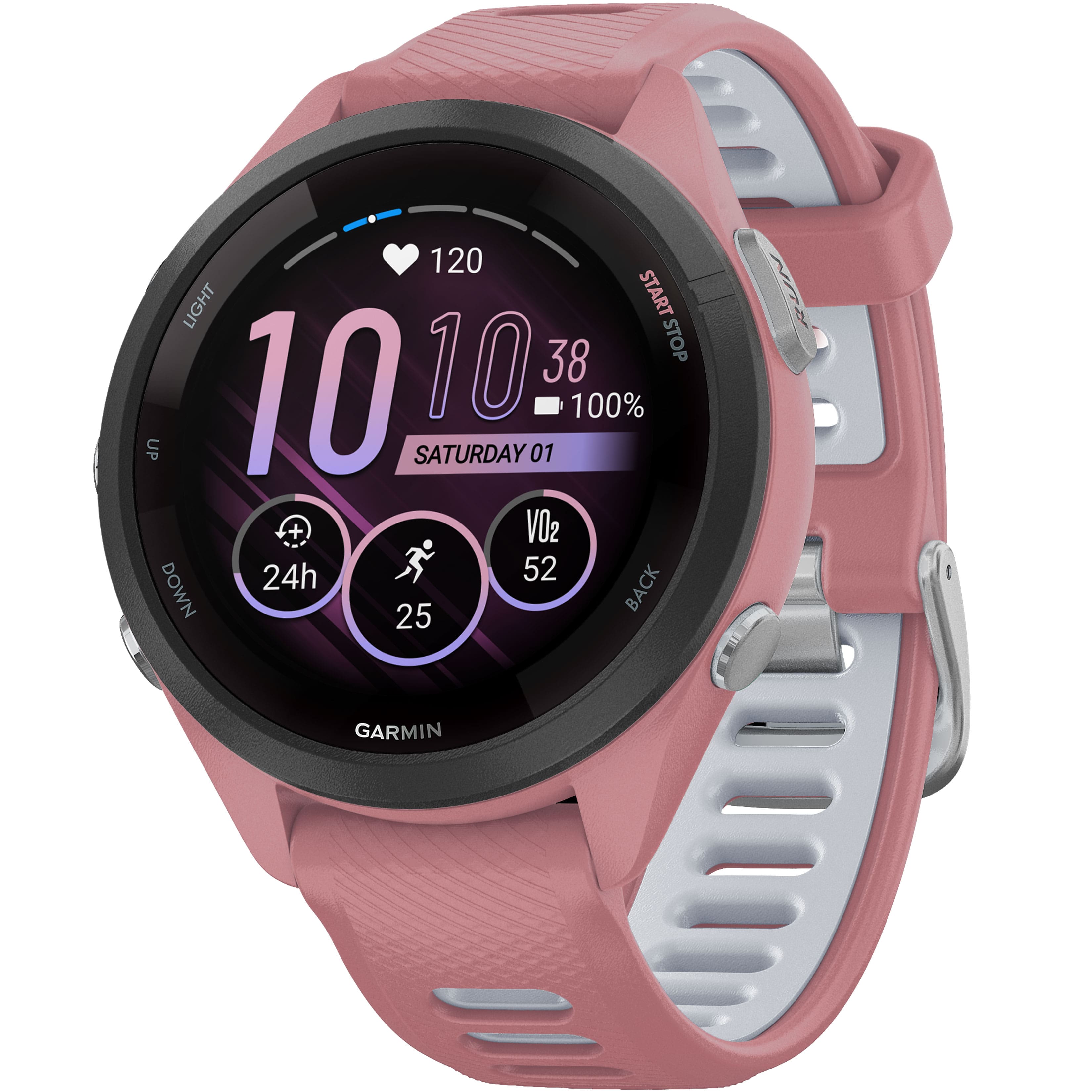 Garmin - Forerunner 265S GPS Smartwatch 42 mm Fiber-reinforced polymer - Black/Light Pink - (2023) product image