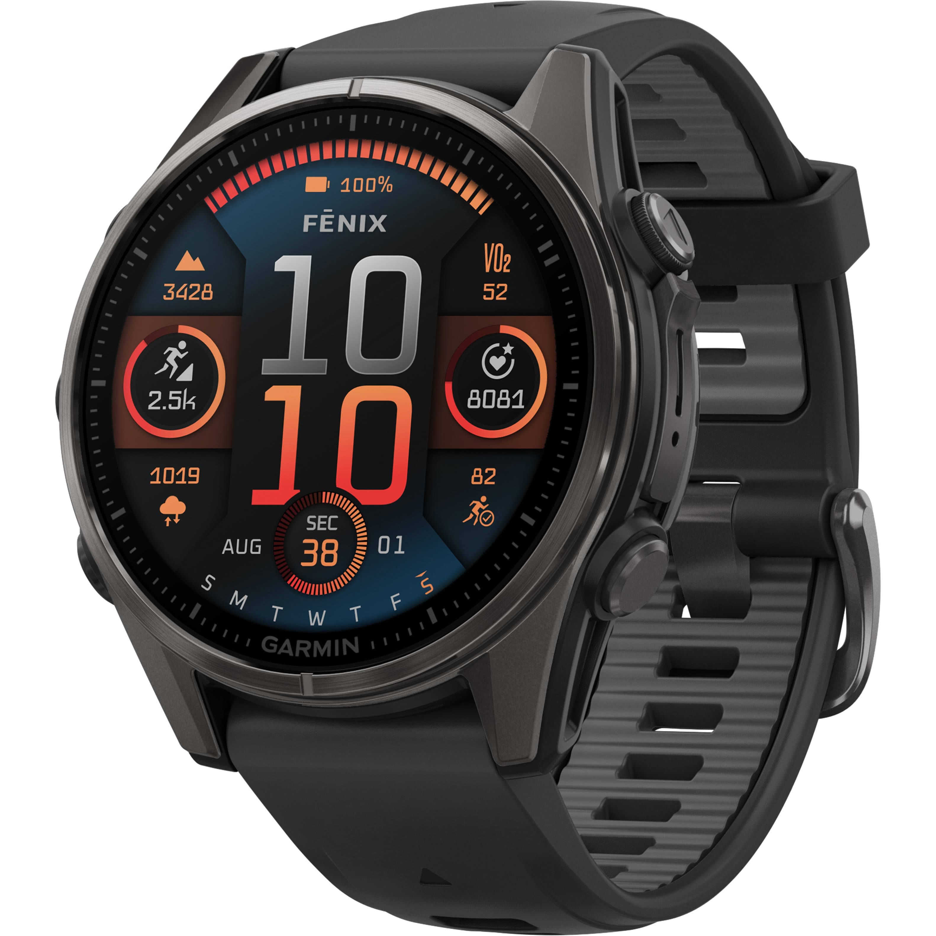 Garmin - fēnix 8 AMOLED Sapphire GPS Smartwatch 43mm Fiber-reinforced polymer - Carbon Gray DLC Titanium - (2024) product im…