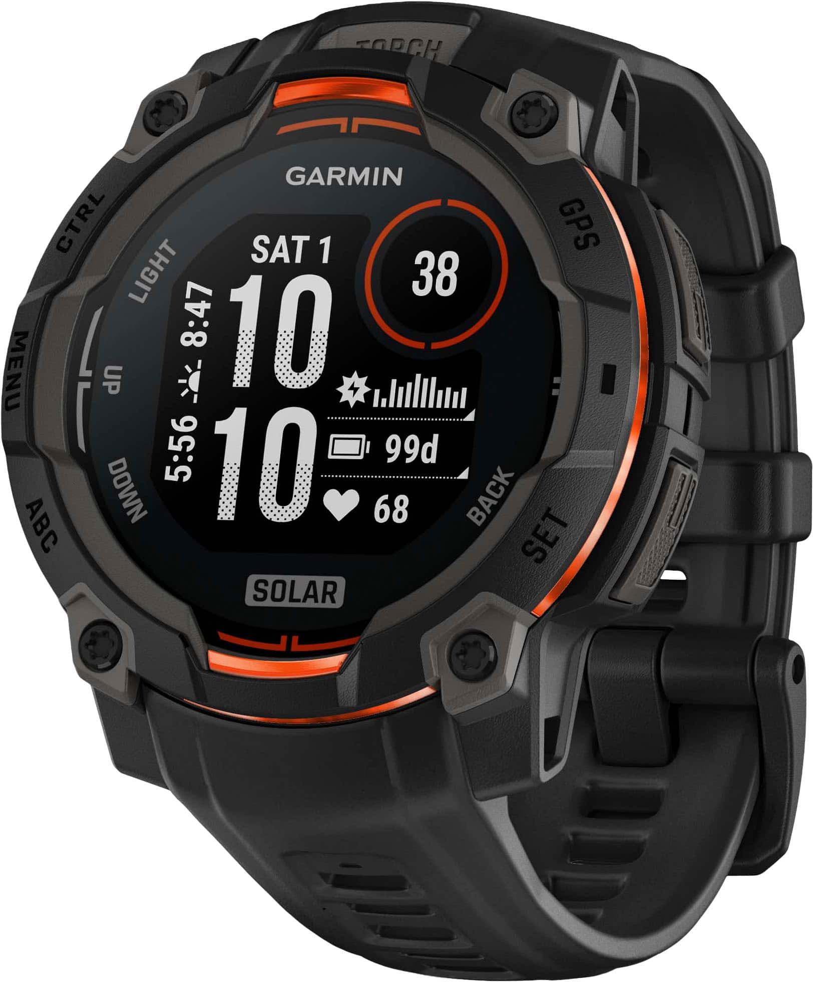 Garmin - Instinct 3 Solar GPS Smartwatch 45 mm Fiber-reinforced Polymer - Black with Black Band - (2025) product image
