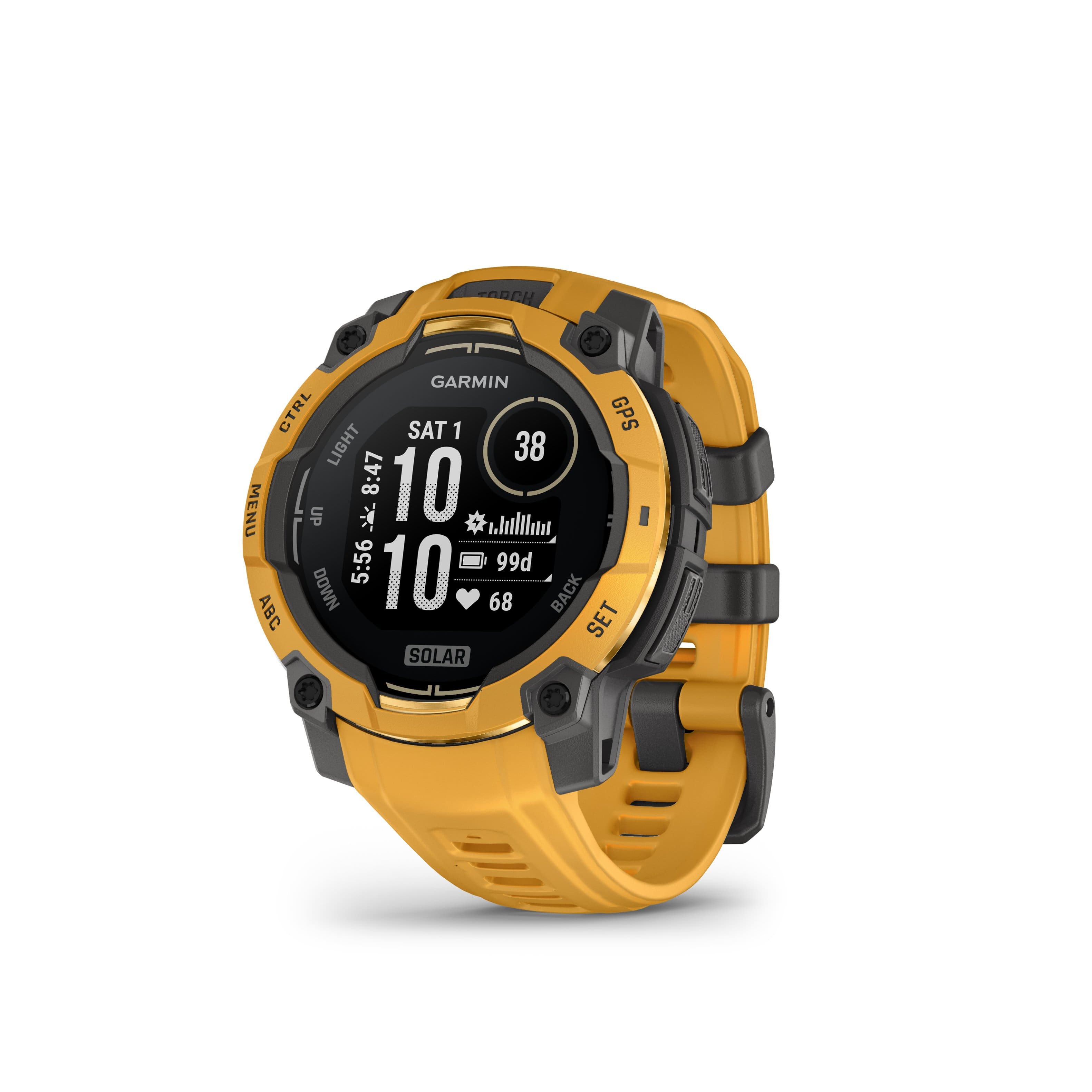 Garmin - Instinct 3 Solar GPS Smartwatch 45 mm Fiber-reinforced Polymer - Solar Sunburst with Sunburst/Gray Band - (2026) pr…
