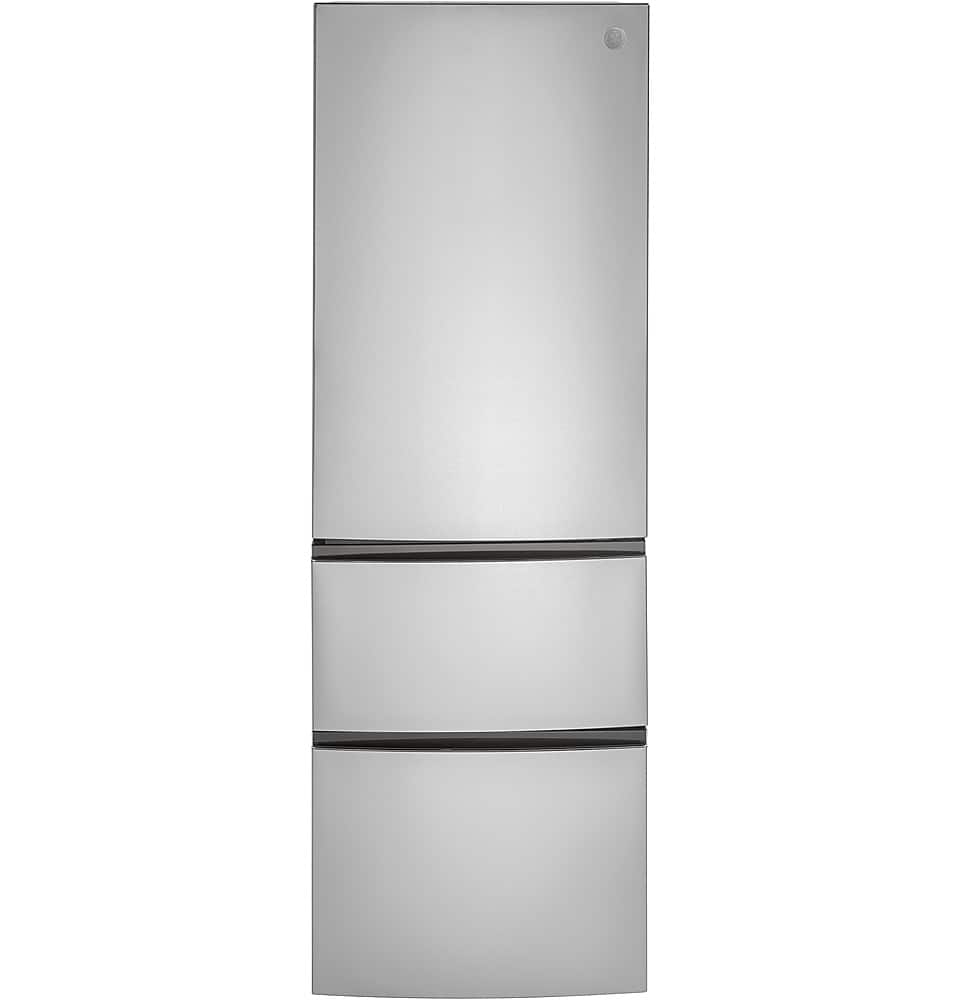 GE - 11.9 Cu. Ft. Bottom-Freezer Counter-Depth Refrigerator with Compact 24" Width - Stainless Steel product image