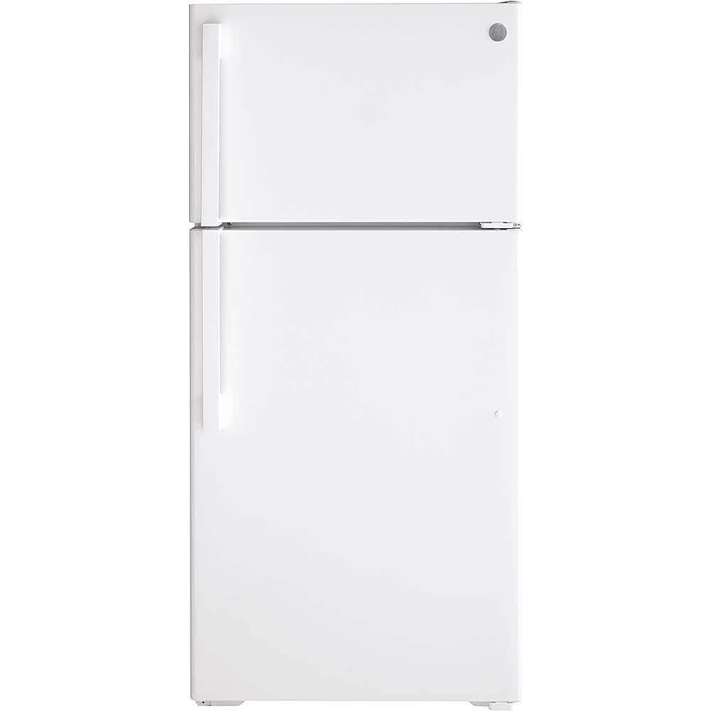 GE - 15.6 Cu. Ft. Top-Freezer Refrigerator with LED Interior Lighting - White product image