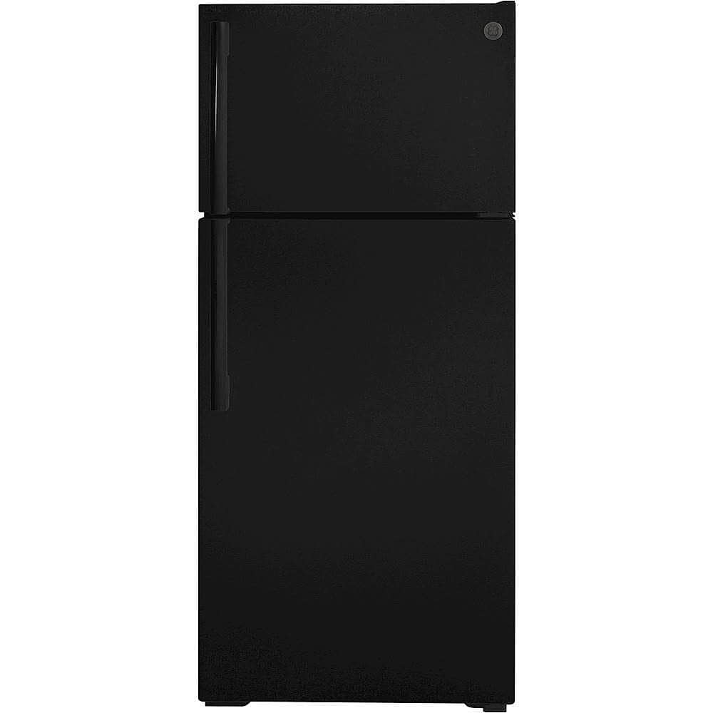 GE - 16.6 Cu. Ft. Top-Freezer Refrigerator with Adjustable Wire Shelves - Black product image