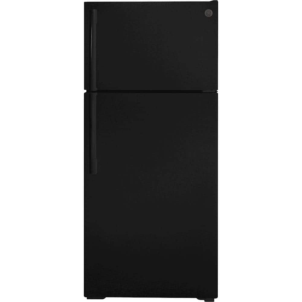 GE - 16.6 Cu. Ft. Top-Freezer Refrigerator with Interior LED Lighting - Black product image