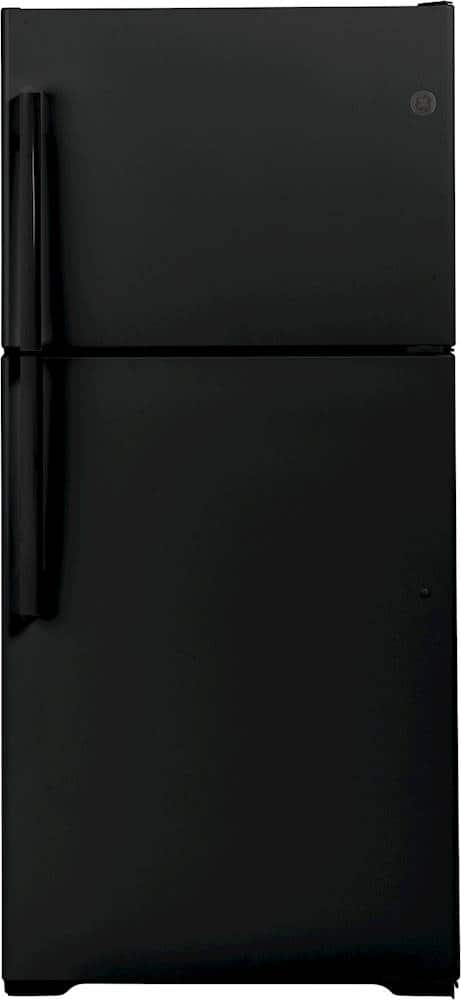 GE - 19.2 Cu. Ft. Top-Freezer Refrigerator with LED Interior Lighting - Black product image