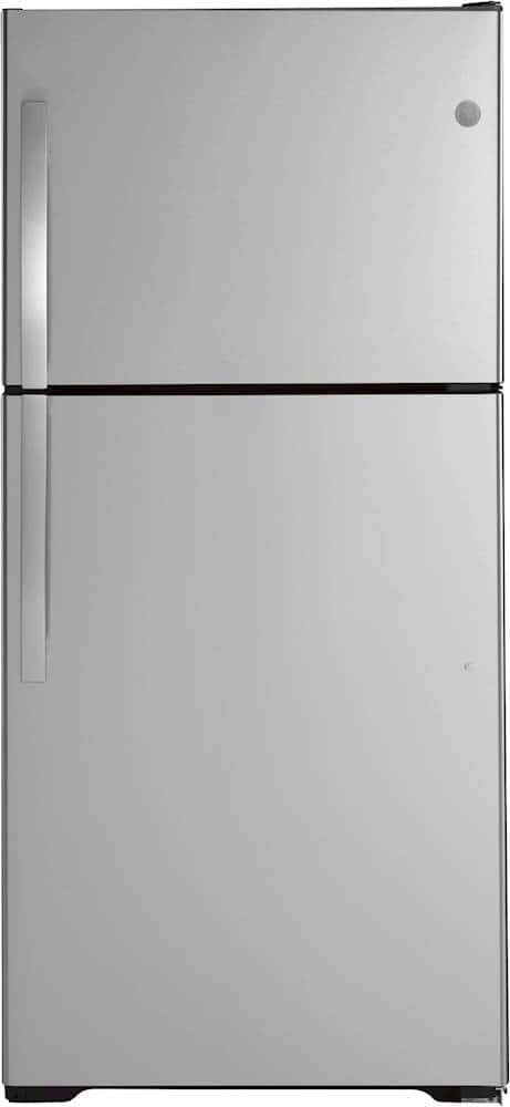 GE - 19.2 Cu. Ft. Top-Freezer Refrigerator with Premium Inner Door Modular Bins - Stainless Steel product image
