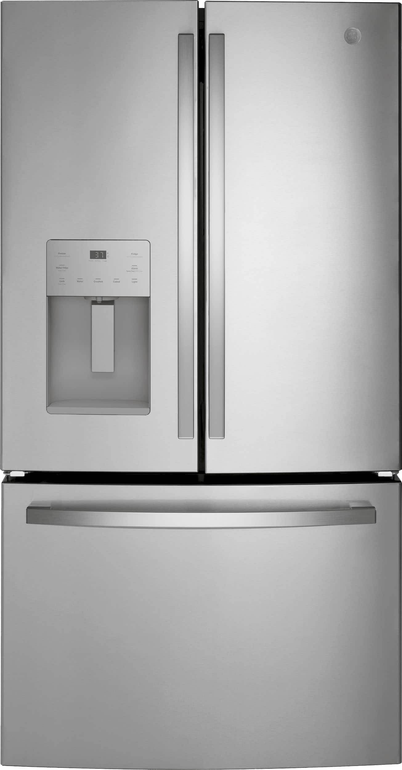 GE - 20.6 Cu. Ft. French Door Counter Depth Refrigerator with Space Saving Icemaker - Stainless Steel product image
