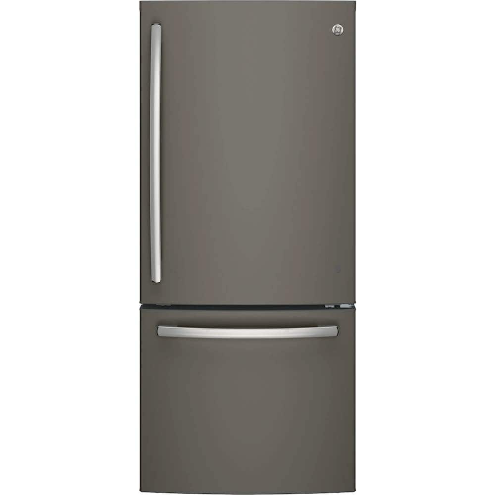 GE - 21.0 Cu. Ft. Bottom-Freezer Refrigerator with Sliding Snack Drawer - Slate product image