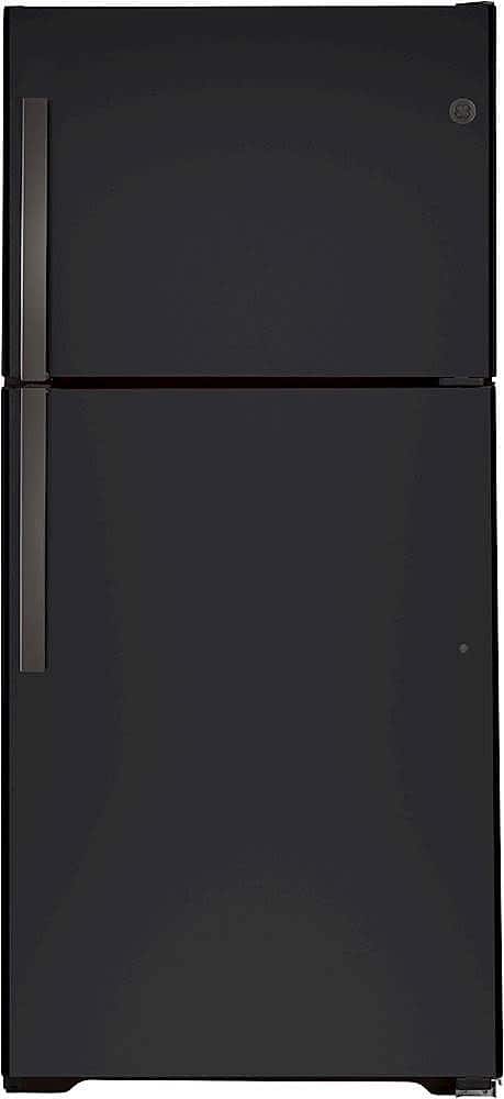 GE - 21.9 Cu. Ft. Top-Freezer Refrigerator with Garage Ready Performance from 38-110 Degrees Fahrenheit - Black Slate produc…