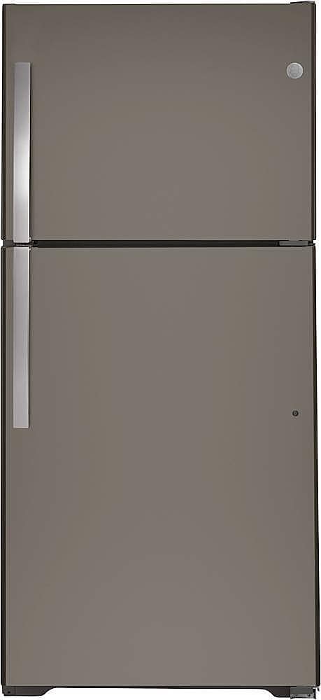 GE - 21.9 Cu. Ft. Top-Freezer Refrigerator with Garage Ready Performance - Slate product image