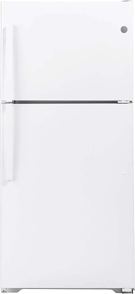 GE - 21.9 Cu. Ft. Top-Freezer Refrigerator with Garage Ready Performance - White product image