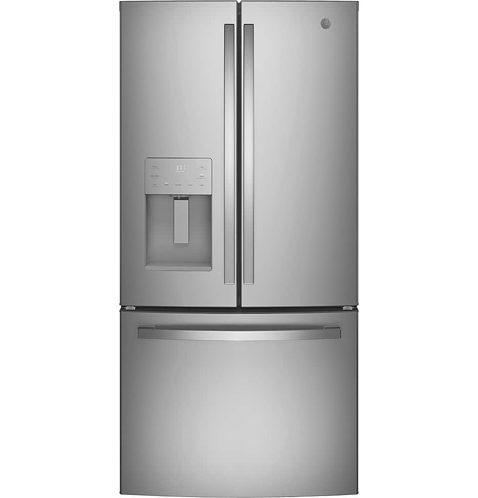 GE - 23.7 Cu. Ft. French Door Refrigerator with Space Saving Ice Maker - Stainless Steel product image