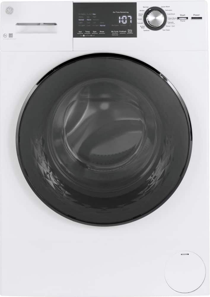 GE - 2.4 Cu. Ft. High Efficiency Stackable Front Load Washer with Steam and Sanitize - White product image