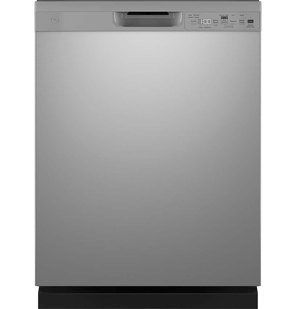 GE - 24" Front Control Built-In Plastic Tub Dishwasher with Steam + Sanitization and 52 dBA - Black product image