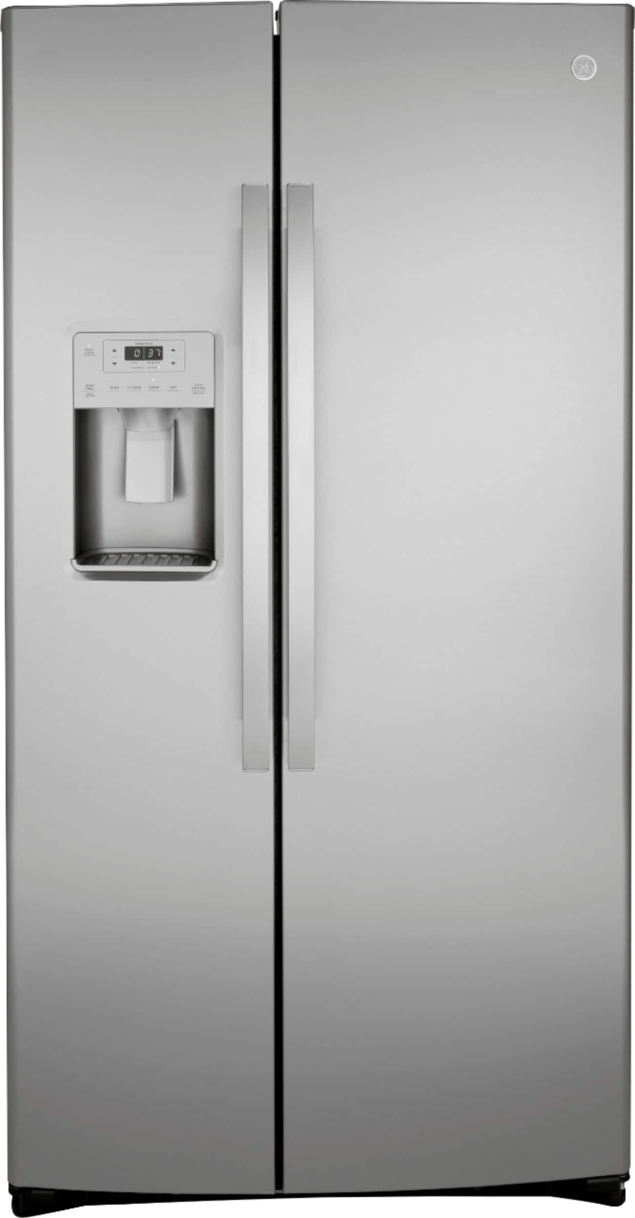 GE - 25.1 Cu. Ft. Side-By-Side Refrigerator with External Ice & Water Dispenser - Stainless Steel product image